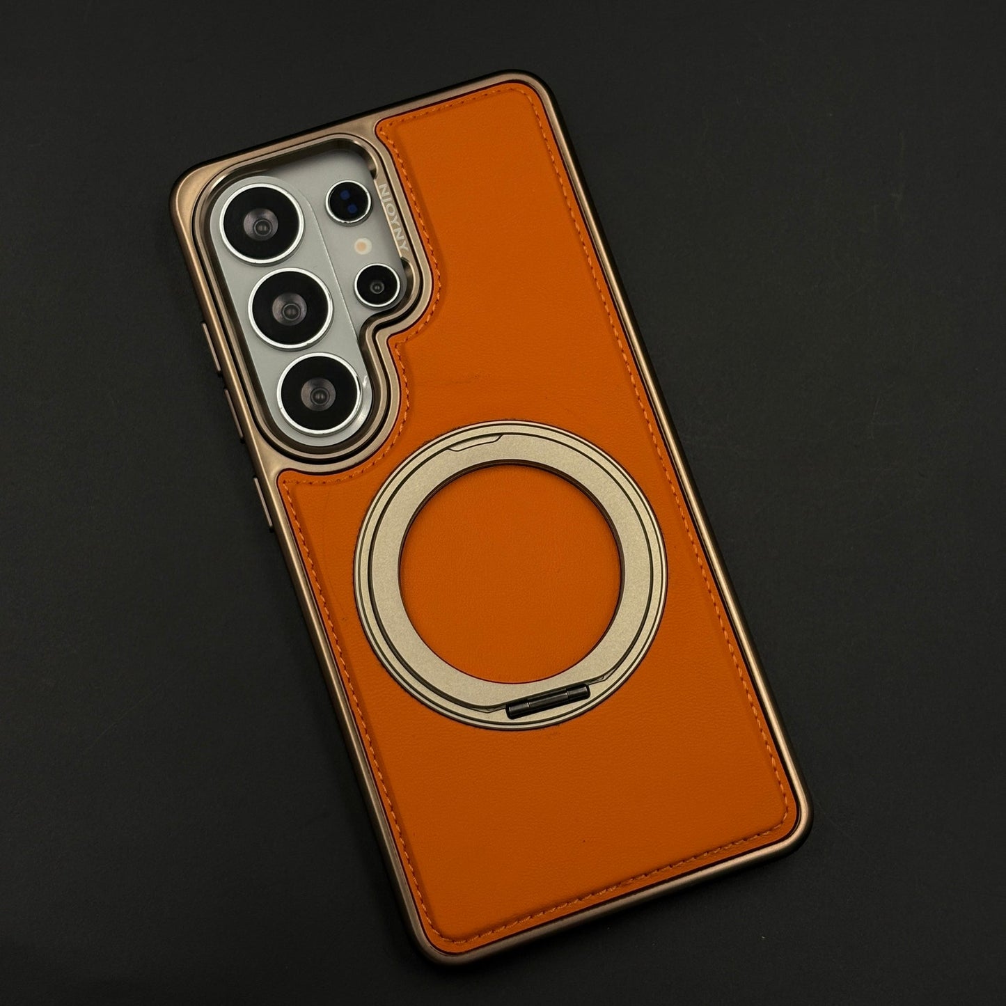Stitched Leather MagSafe Metal Stand Case for Samsung Galaxy S26 Ultra