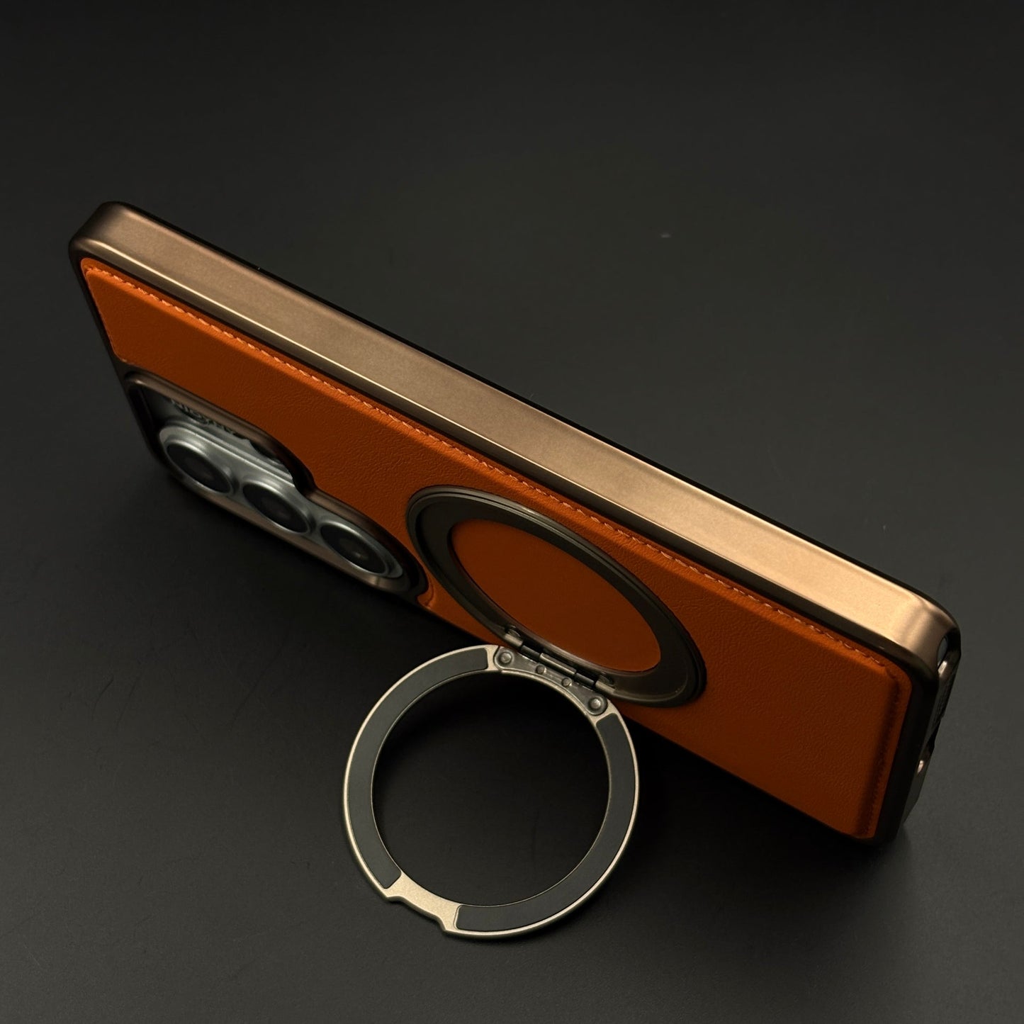 Stitched Leather MagSafe Metal Stand Case for Samsung Galaxy S26 Ultra