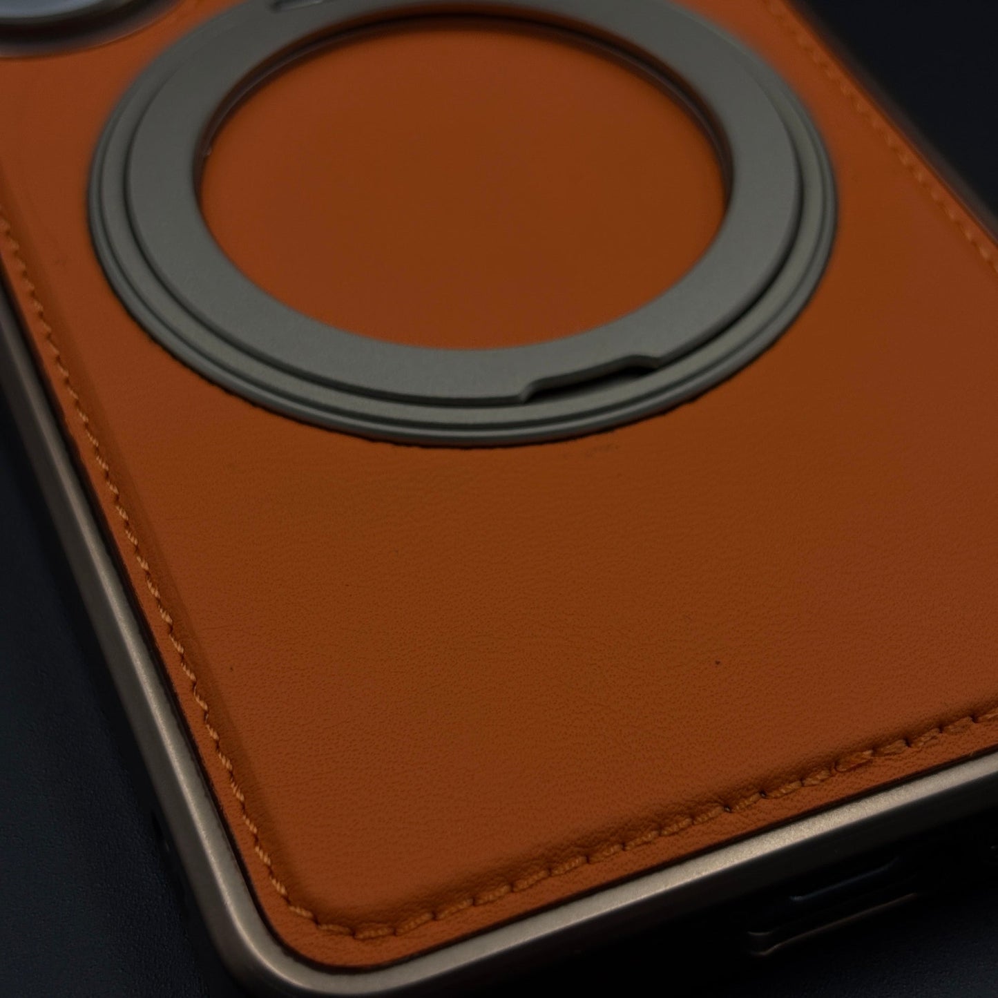 Stitched Leather MagSafe Metal Stand Case for Samsung Galaxy S26 Ultra