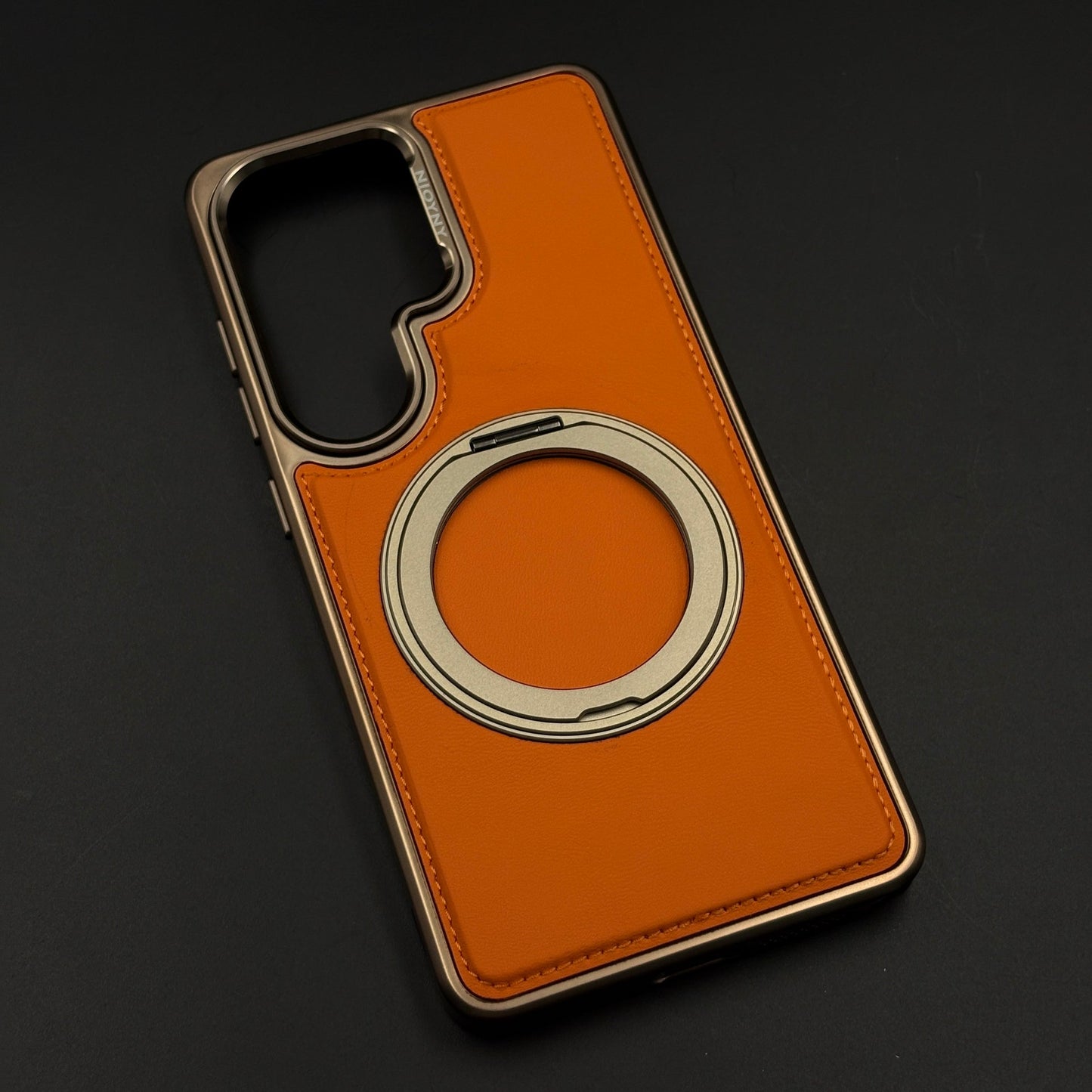 Stitched Leather MagSafe Metal Stand Case for Samsung Galaxy S26 Ultra