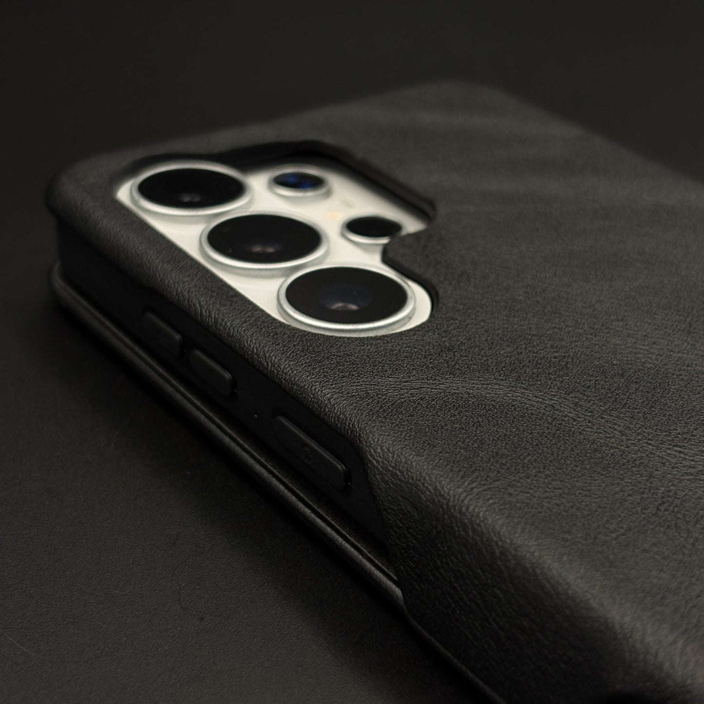 Flip Leather Case with Hidden Card Slot and Kickstand for Samsung Galaxy S26 Ultra