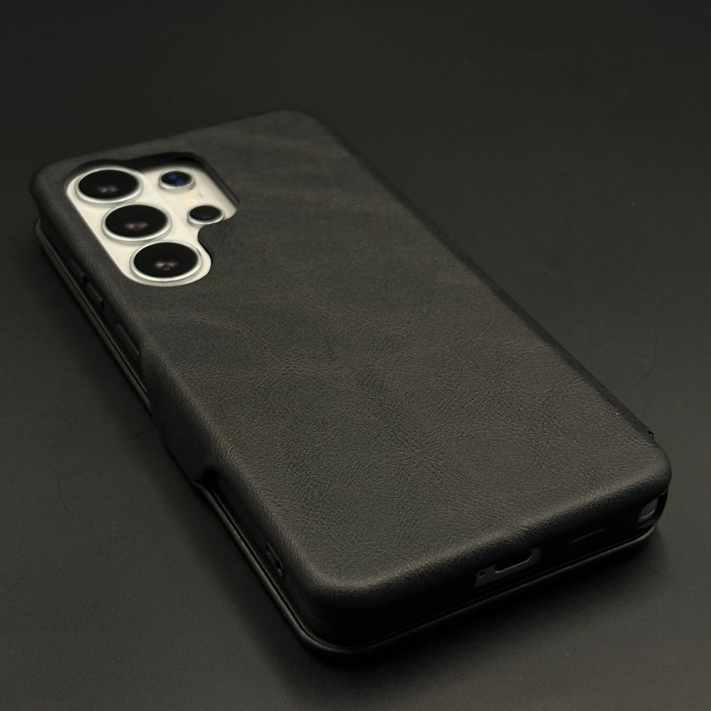 Flip Leather Case with Hidden Card Slot and Kickstand for Samsung Galaxy S26 Ultra
