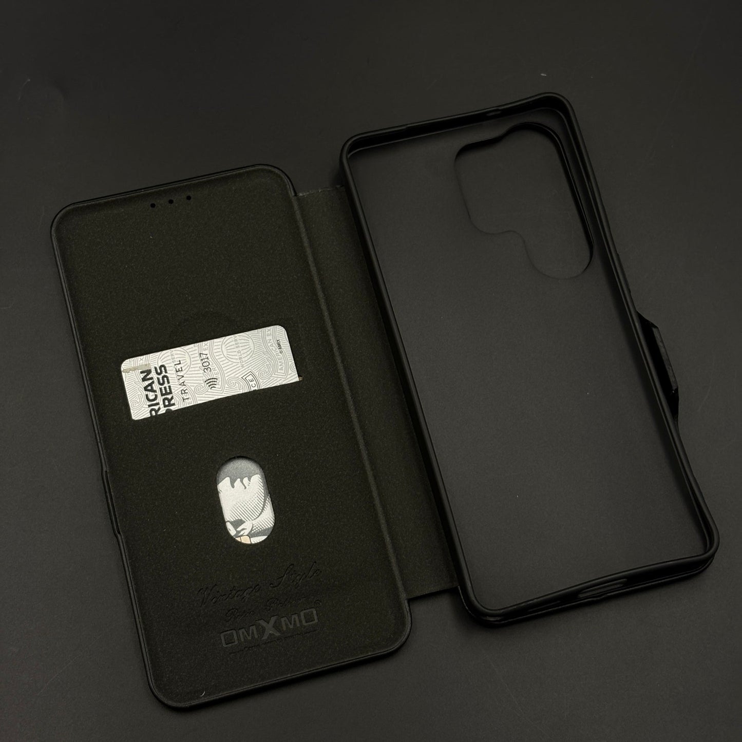 Flip Leather Case with Hidden Card Slot and Kickstand for Samsung Galaxy S26 Ultra