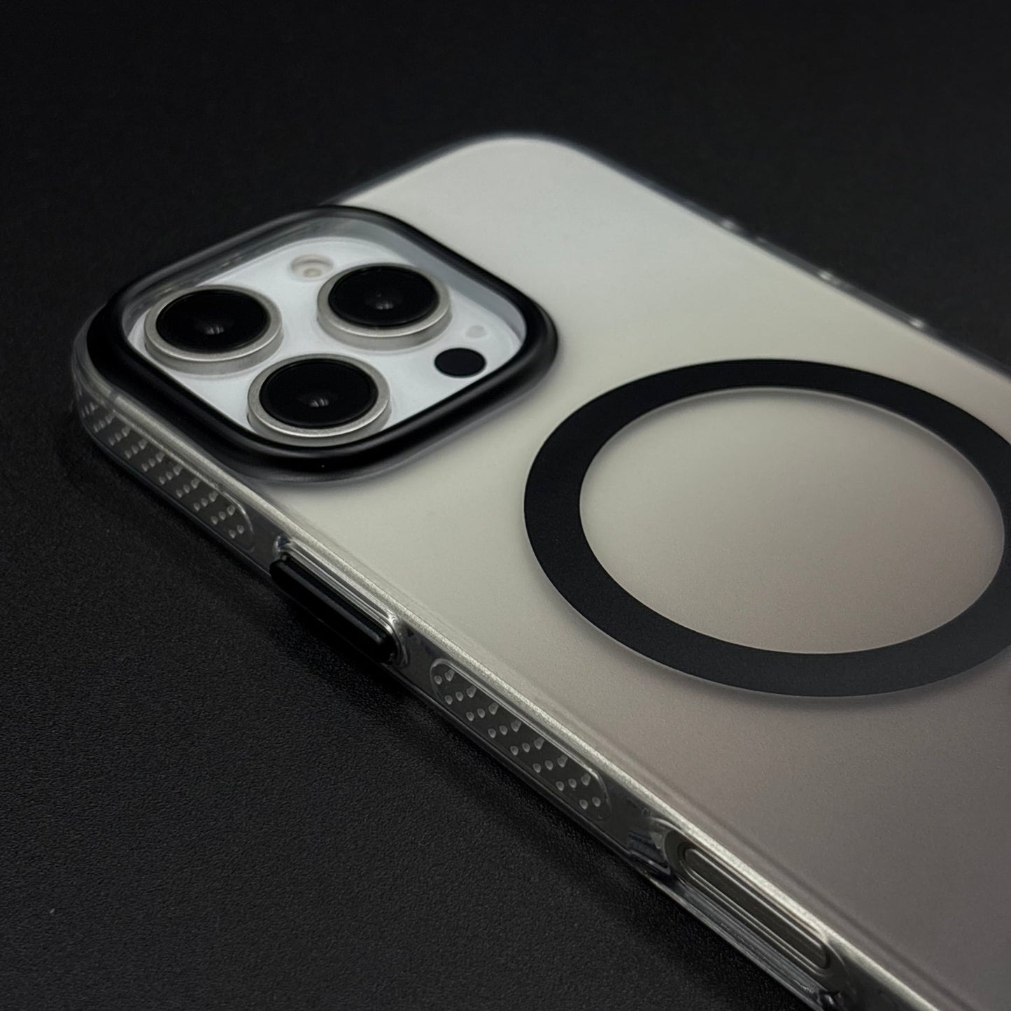 Non-Yellowing Dual-Tone Matte MagSafe Case for iPhone | Soft Finish | Magnetic Ring Support