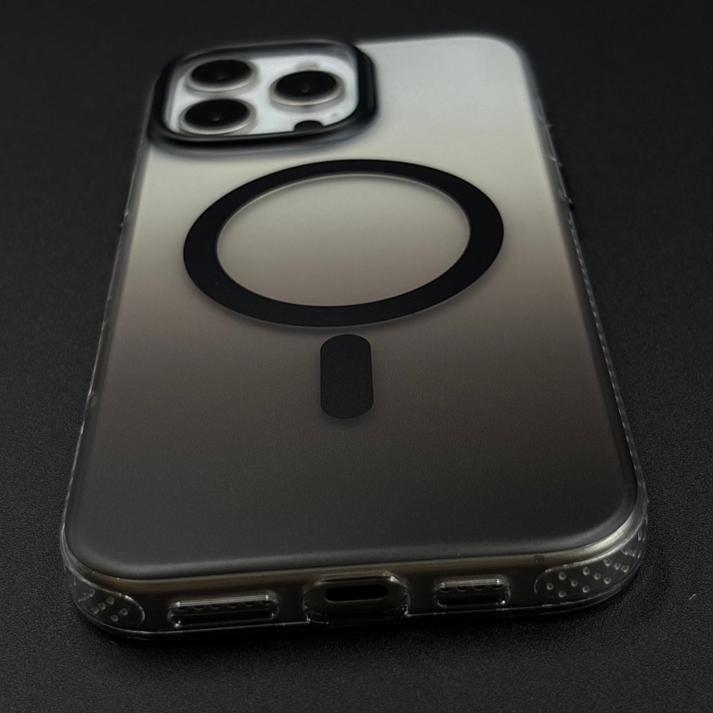 Non-Yellowing Dual-Tone Matte MagSafe Case for iPhone | Soft Finish | Magnetic Ring Support