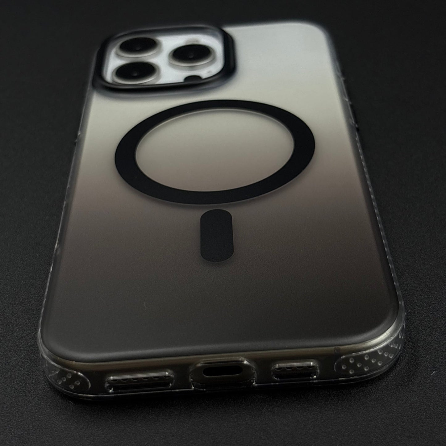 Non-Yellowing Dual-Tone Matte MagSafe Case for iPhone | Soft Finish | Magnetic Ring Support