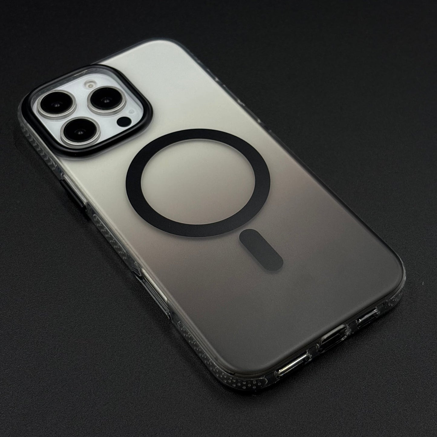 Non-Yellowing Dual-Tone Matte MagSafe Case for iPhone | Soft Finish | Magnetic Ring Support
