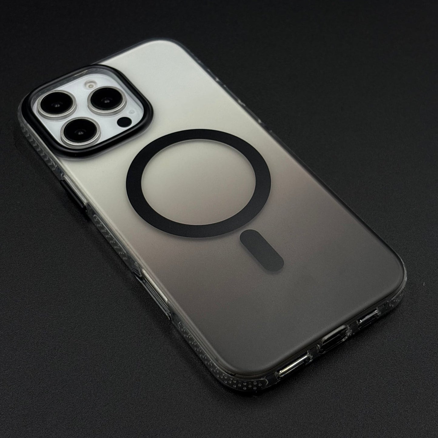 Non-Yellowing Dual-Tone Matte MagSafe Case for iPhone | Soft Finish | Magnetic Ring Support