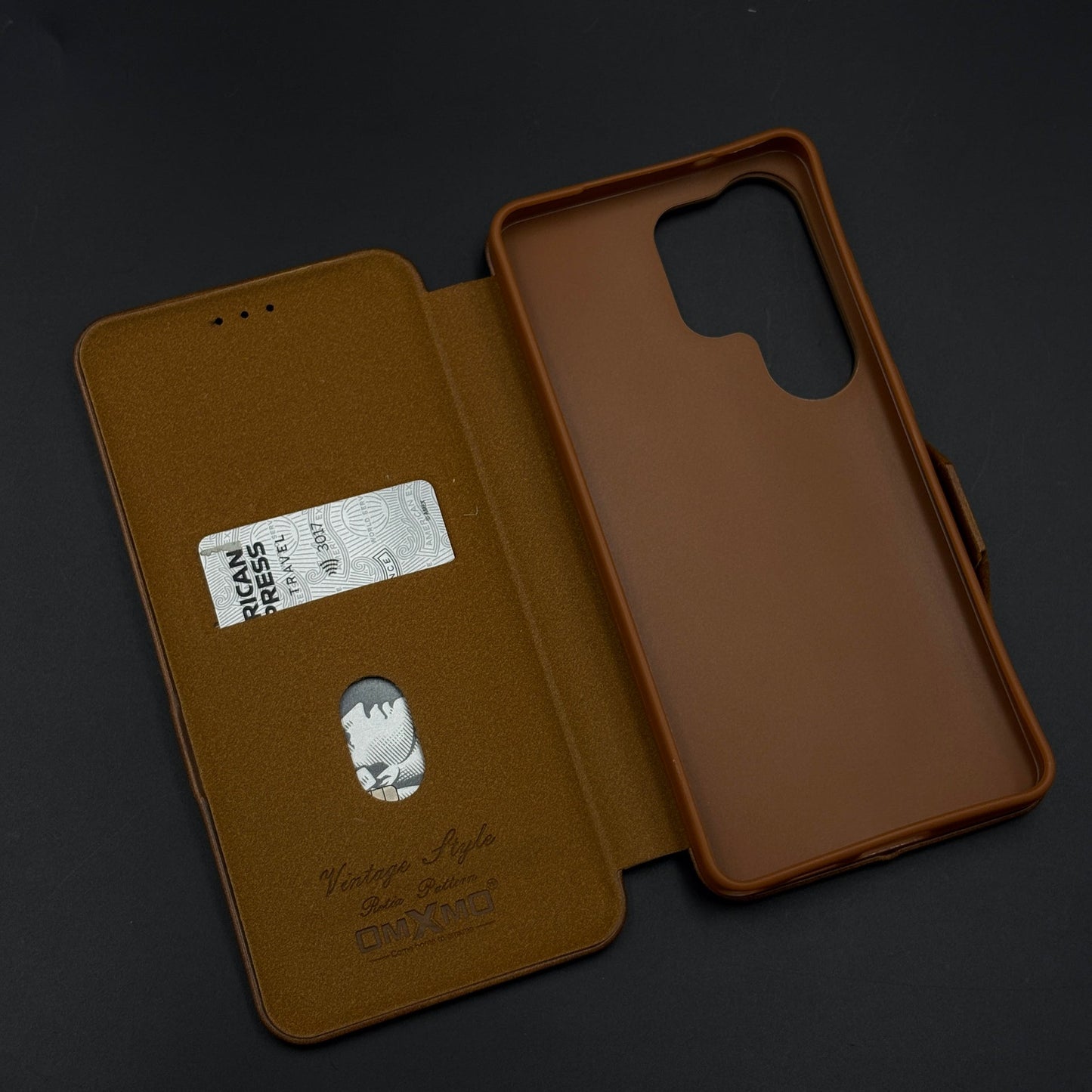 Flip Leather Case with Hidden Card Slot and Kickstand for Samsung Galaxy S26 Ultra