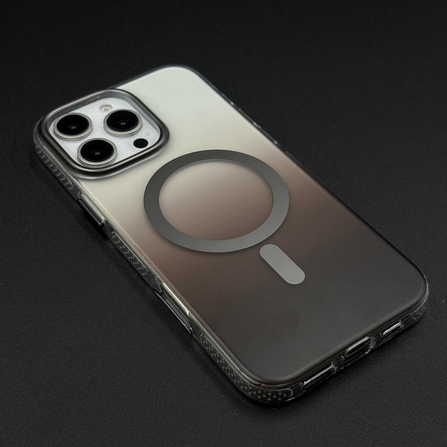 Non-Yellowing Dual-Tone Matte MagSafe Case for iPhone | Soft Finish | Magnetic Ring Support