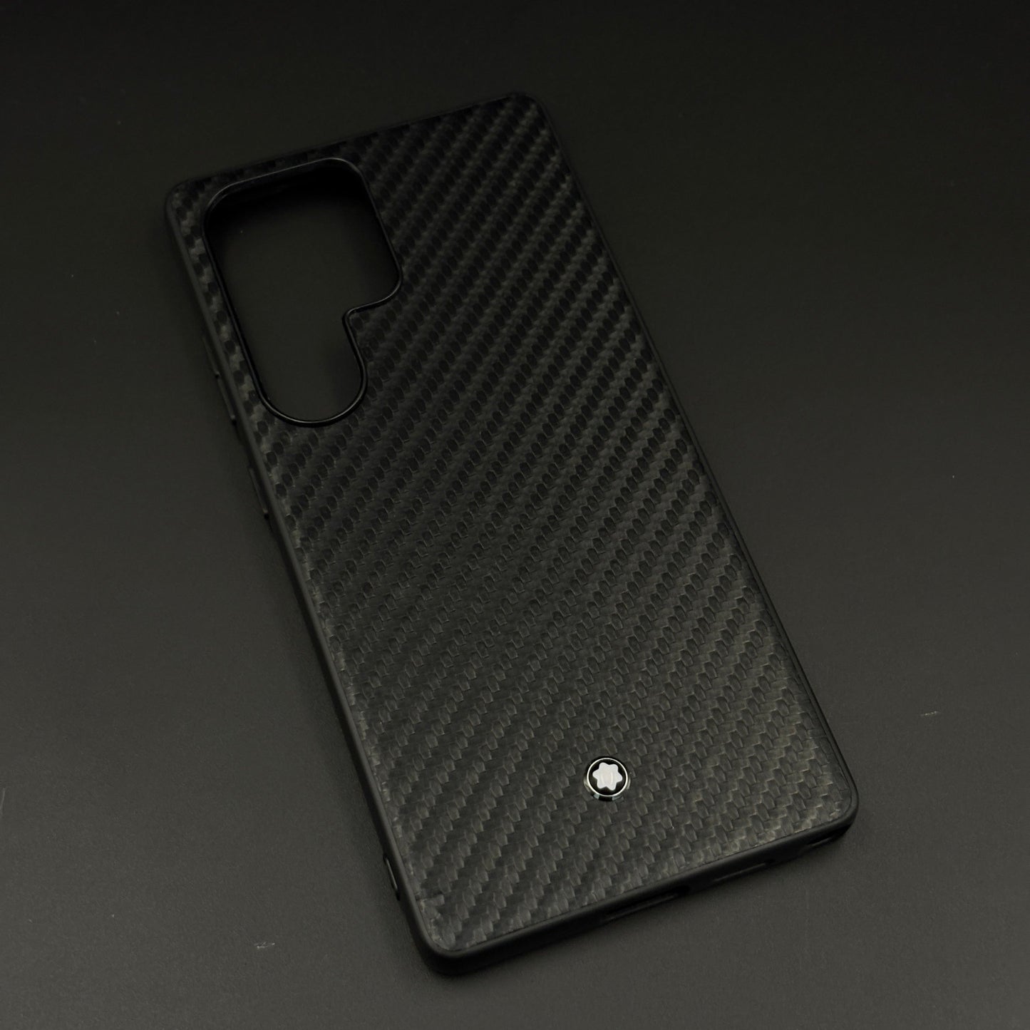 Carbon Fibre MB Logo Case for Samsung Galaxy S24 Ultra | Luxury Embossed Leather Protection