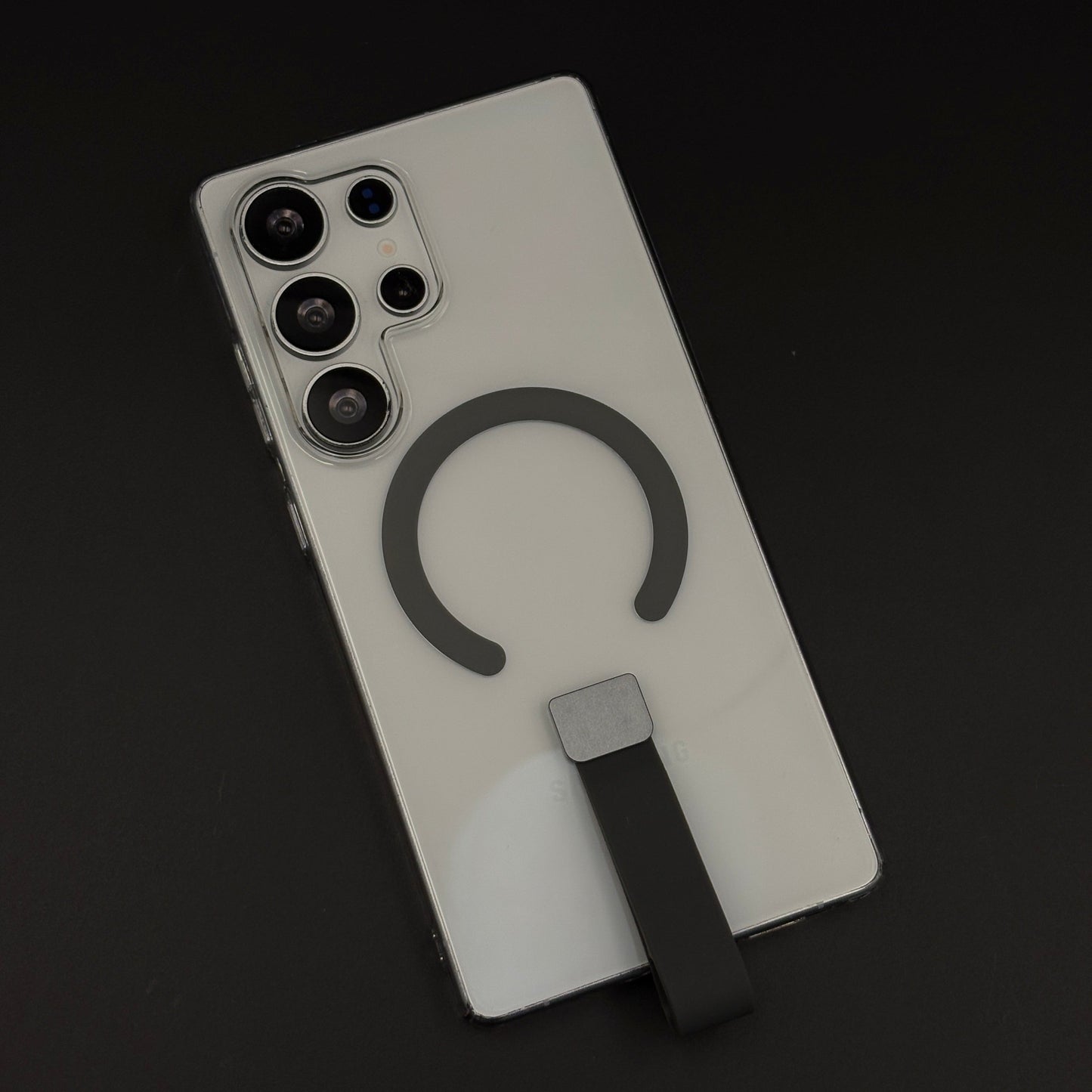 MagSafe Clear Phone Case Cover with Finger Strap Holder for Samsung Galaxy S24 Ultra