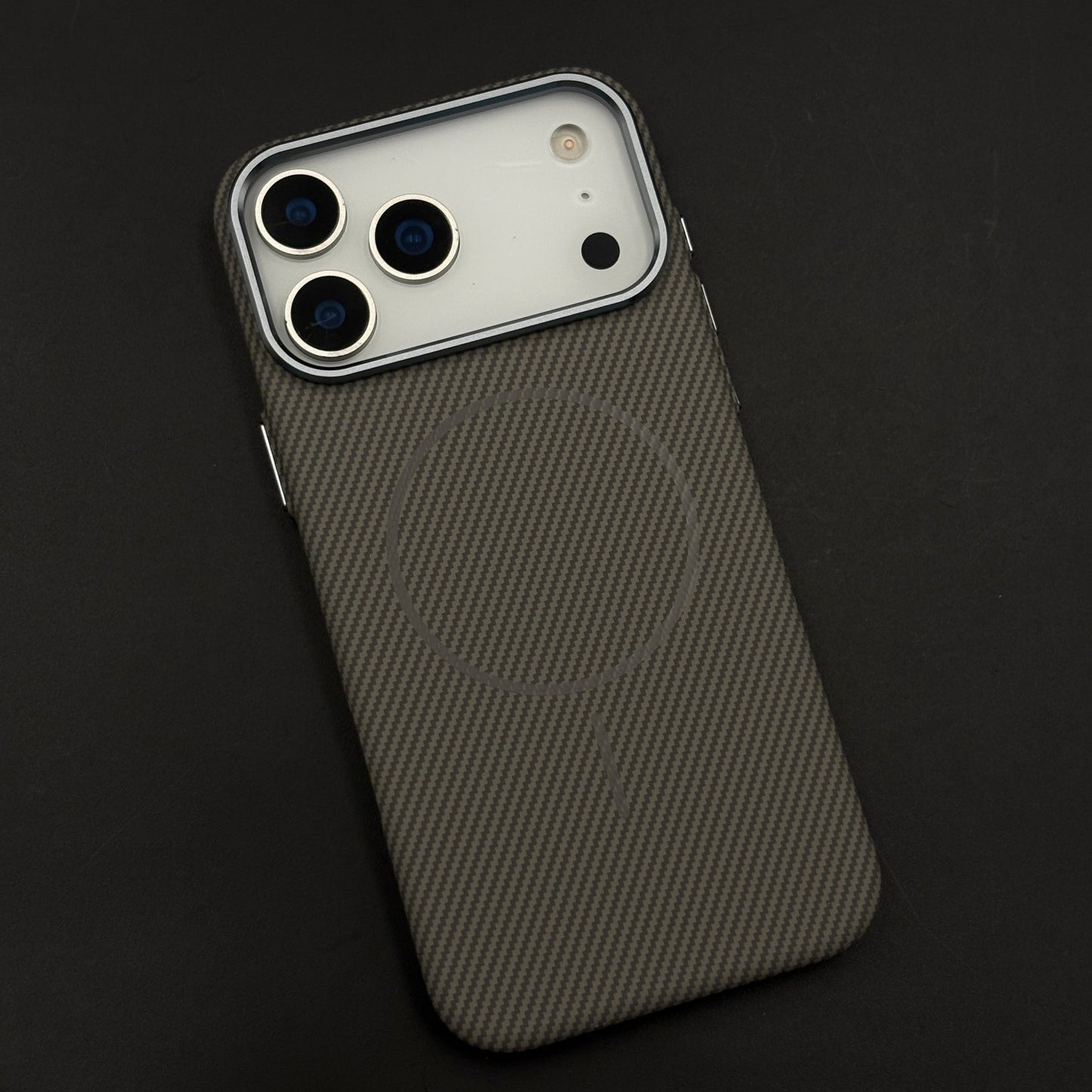 Carbon Fibre MagSafe Case with Raised Metal Bezel for iPhone 17 Series