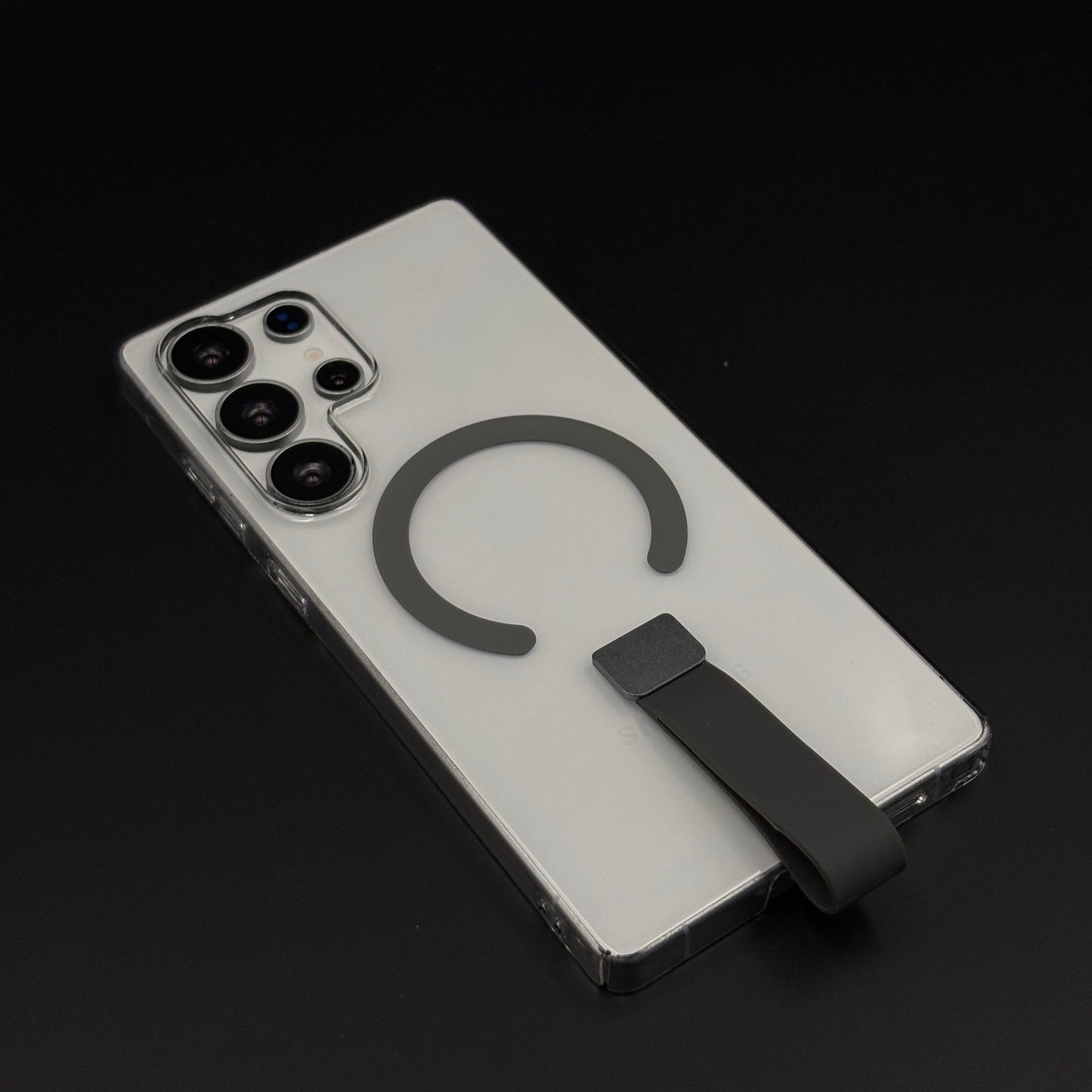 MagSafe Clear Phone Case Cover with Finger Strap Holder for Samsung Galaxy S24 Ultra
