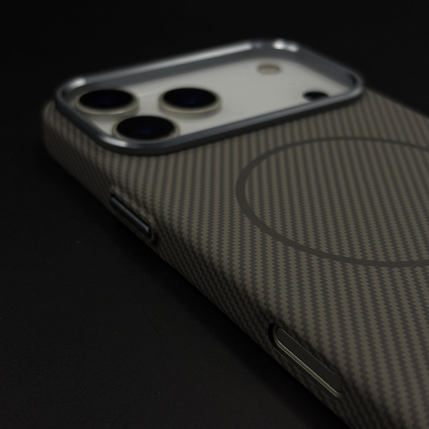Carbon Fibre MagSafe Case with Raised Metal Bezel for iPhone 17 Series