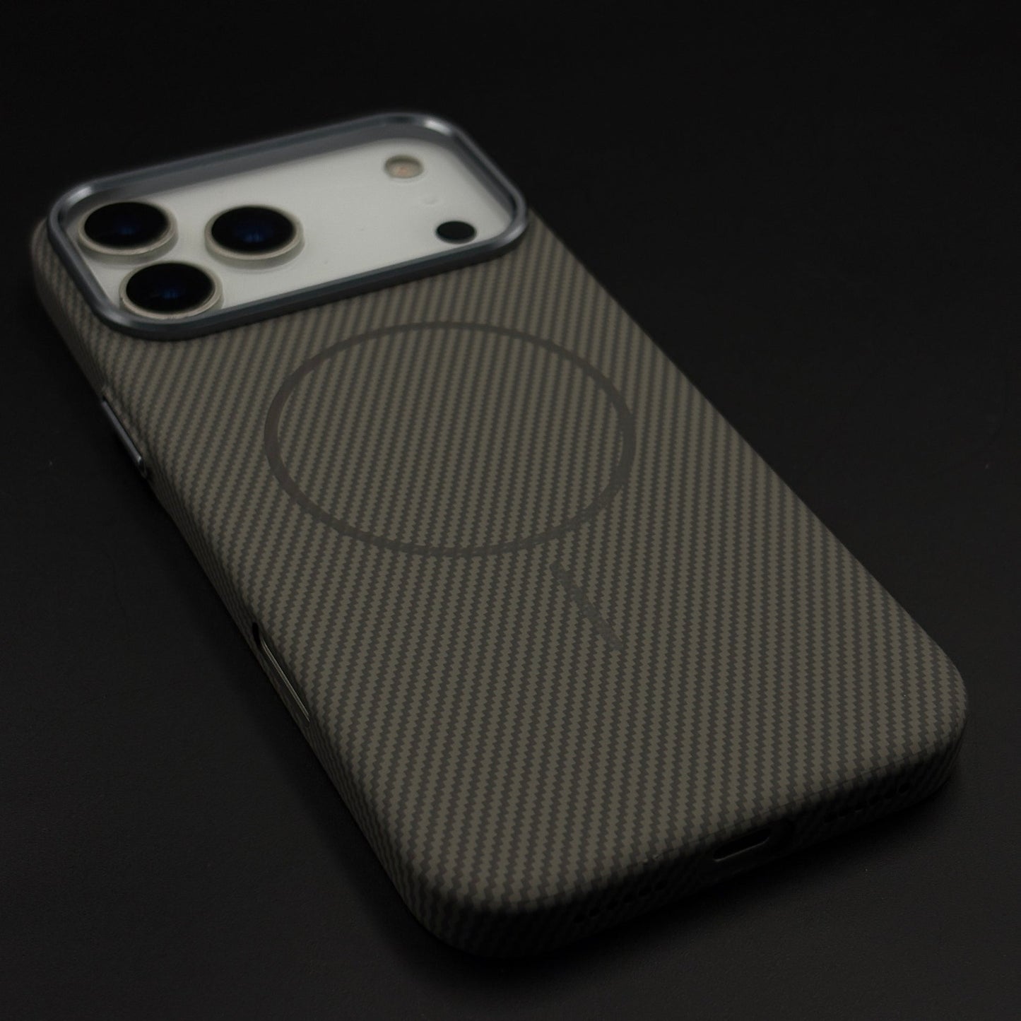 Carbon Fibre MagSafe Case with Raised Metal Bezel for iPhone 17 Series