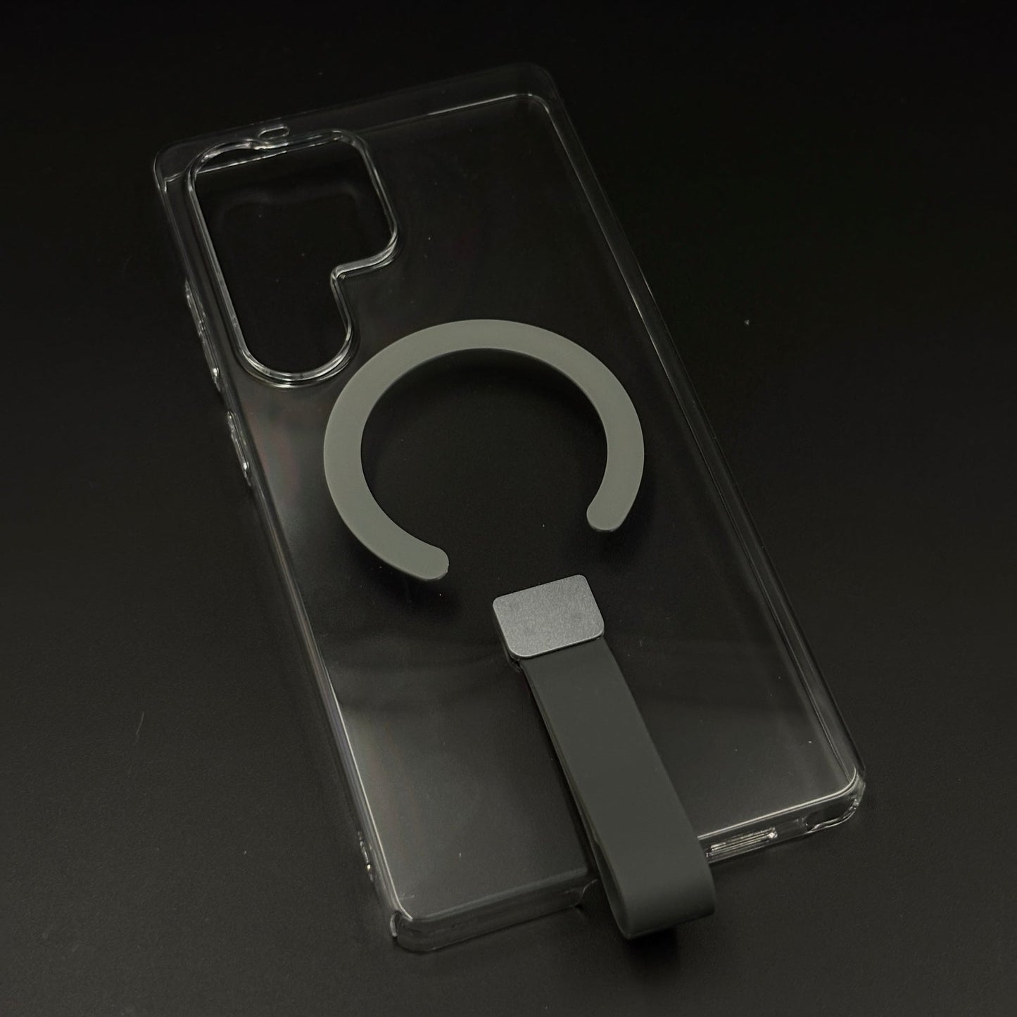 MagSafe Clear Phone Case Cover with Finger Strap Holder for Samsung Galaxy S24 Ultra