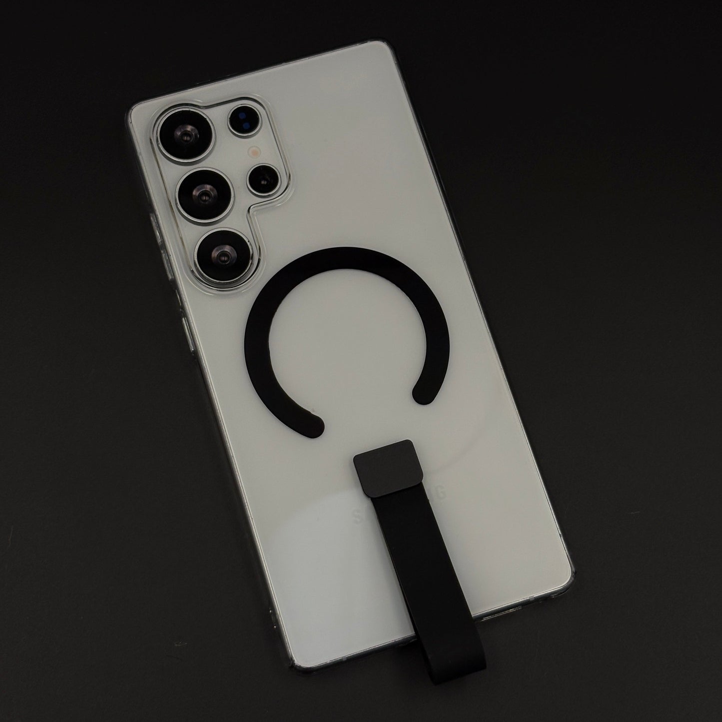 MagSafe Clear Phone Case Cover with Finger Strap Holder for Samsung Galaxy S24 Ultra