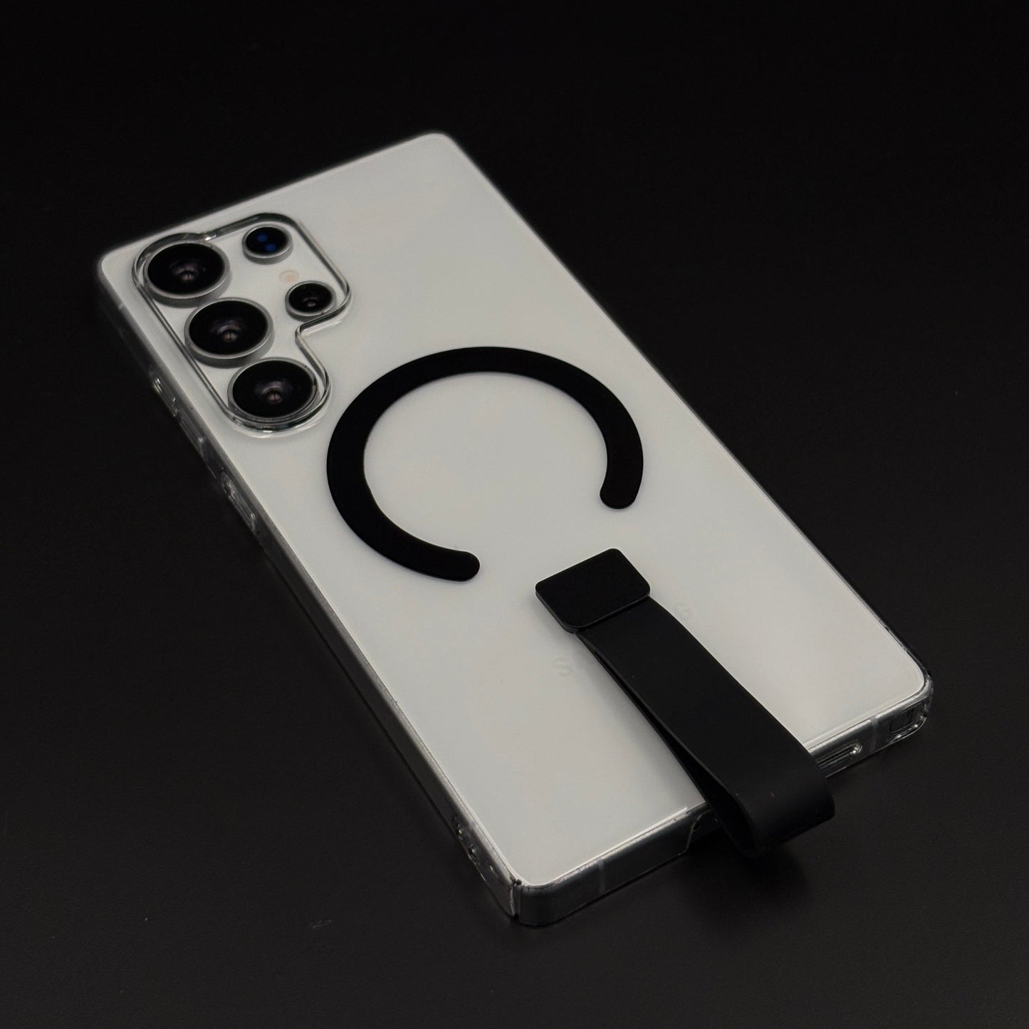 MagSafe Clear Phone Case Cover with Finger Strap Holder for Samsung Galaxy S24 Ultra