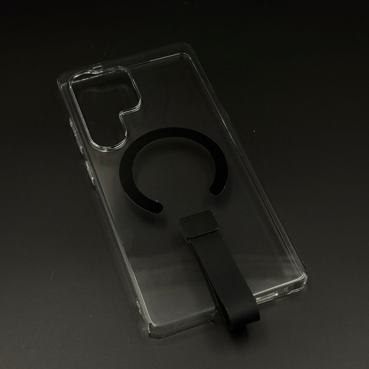 MagSafe Clear Phone Case Cover with Finger Strap Holder for Samsung Galaxy S24 Ultra