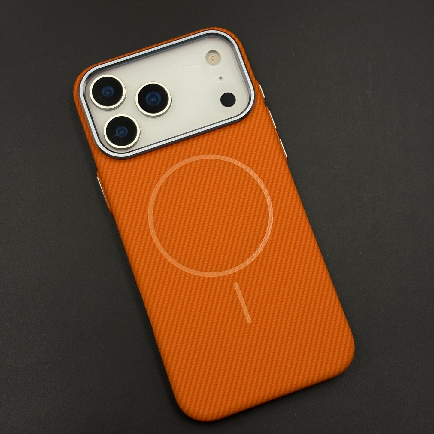 Carbon Fibre MagSafe Case with Raised Metal Bezel for iPhone 17 Series