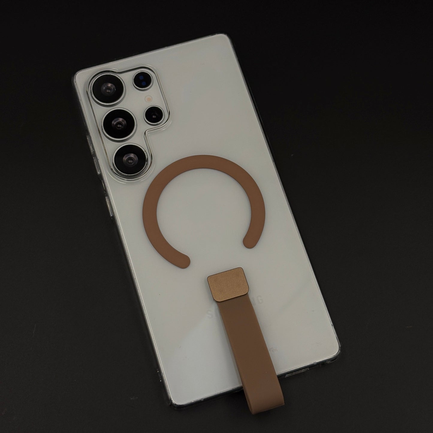 MagSafe Clear Phone Case Cover with Finger Strap Holder for Samsung Galaxy S25 Ultra