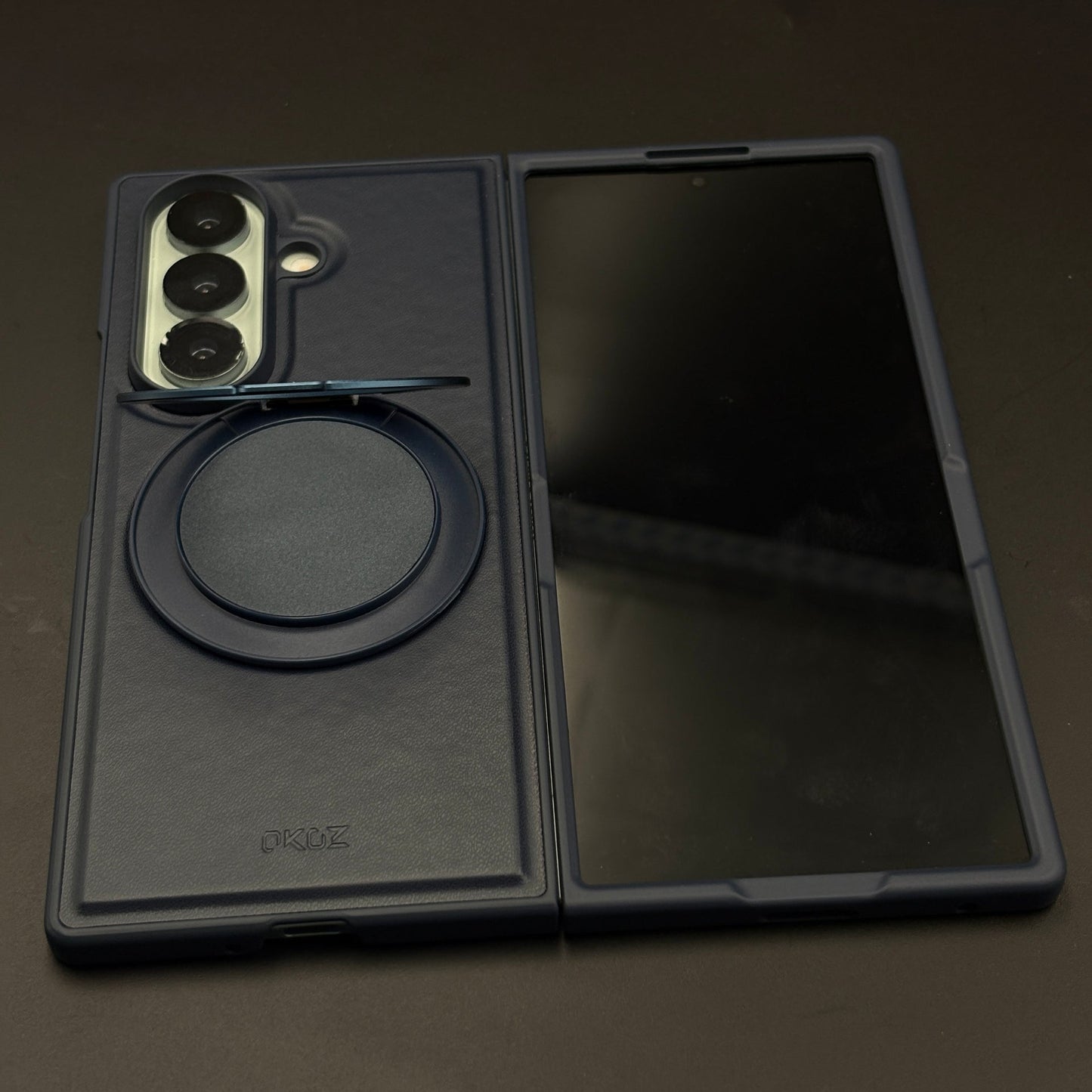 Luxury Leather MagSafe Case with Rotating Stand for Samsung Galaxy Z Fold 7