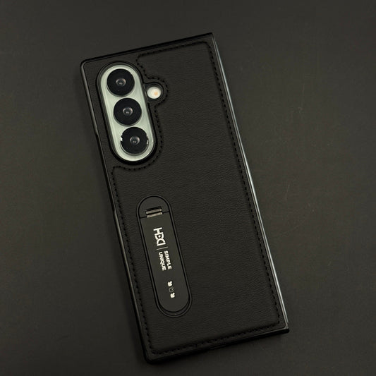 Stitch Leather Metal Kickstand Case for Samsung Galaxy Z Fold 7