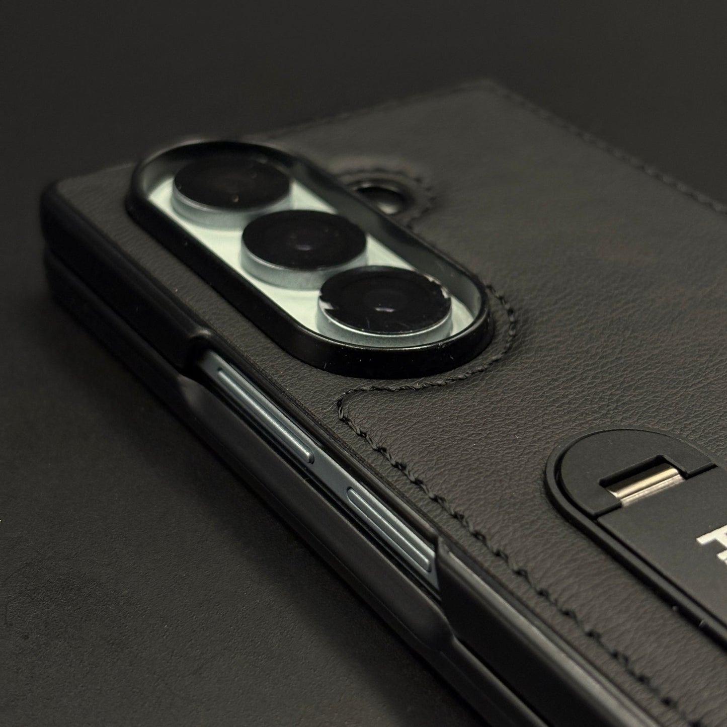 Stitch Leather Metal Kickstand Case for Samsung Galaxy Z Fold 7