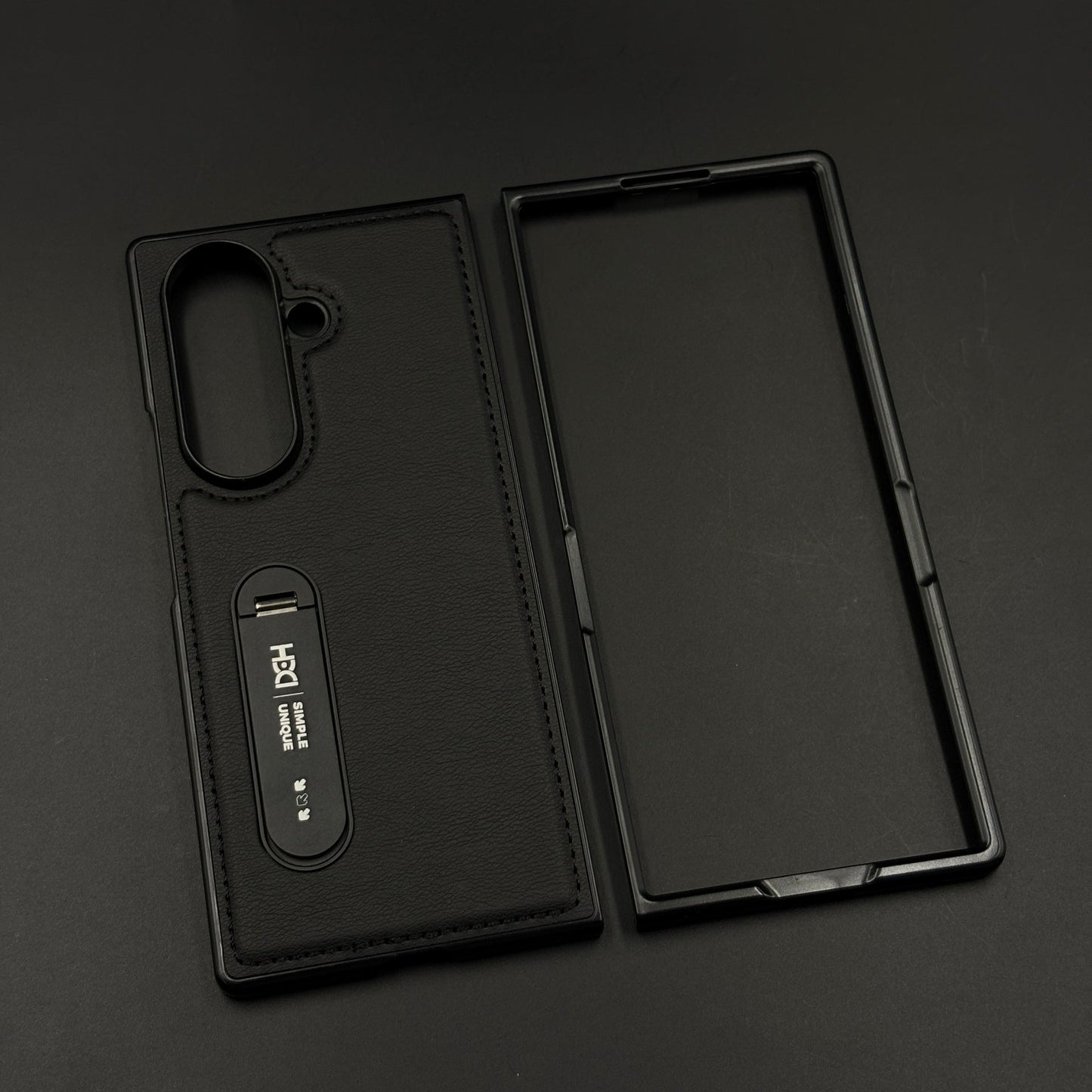 Stitch Leather Metal Kickstand Case for Samsung Galaxy Z Fold 7