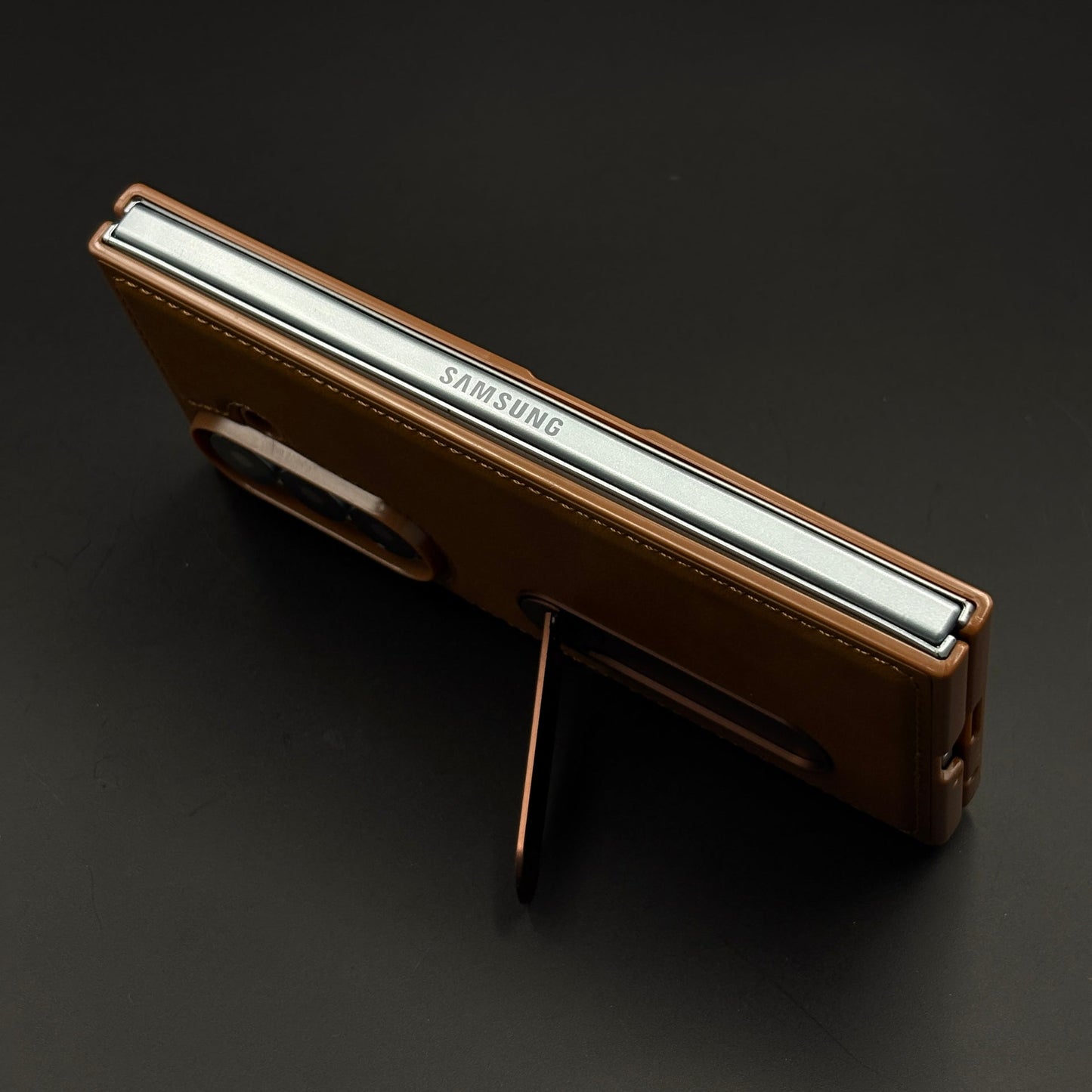 Stitch Leather Metal Kickstand Case for Samsung Galaxy Z Fold 7