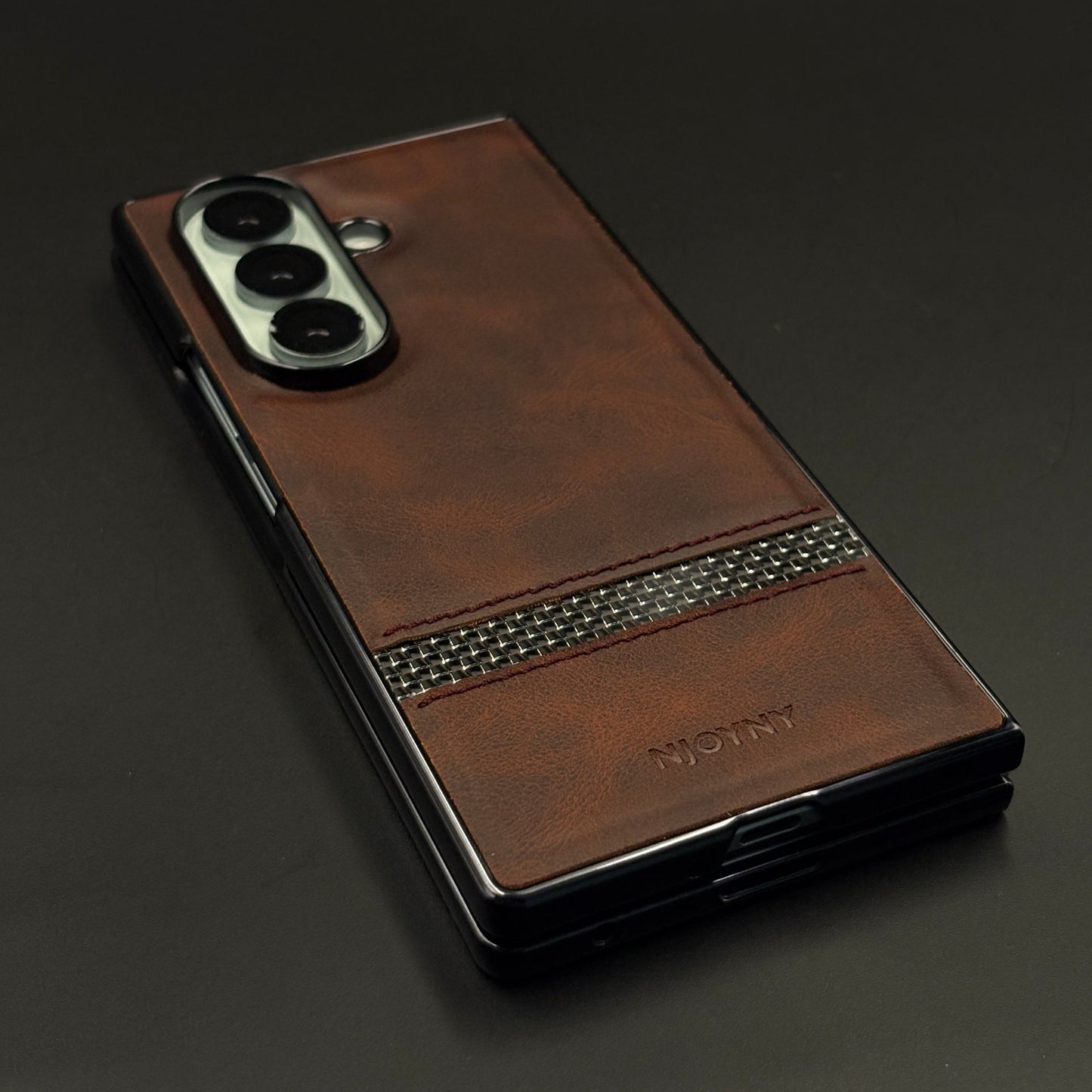 Premium Leather Case with Front Screen Protector for Samsung Galaxy Z Fold 7