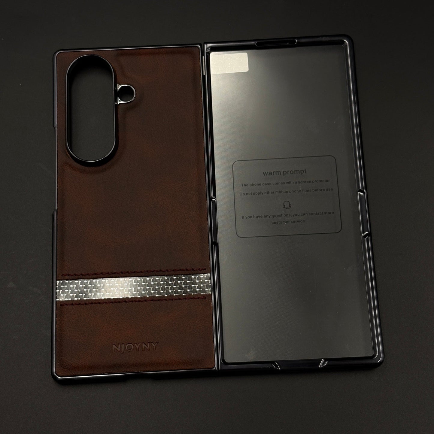 Premium Leather Case with Front Screen Protector for Samsung Galaxy Z Fold 7