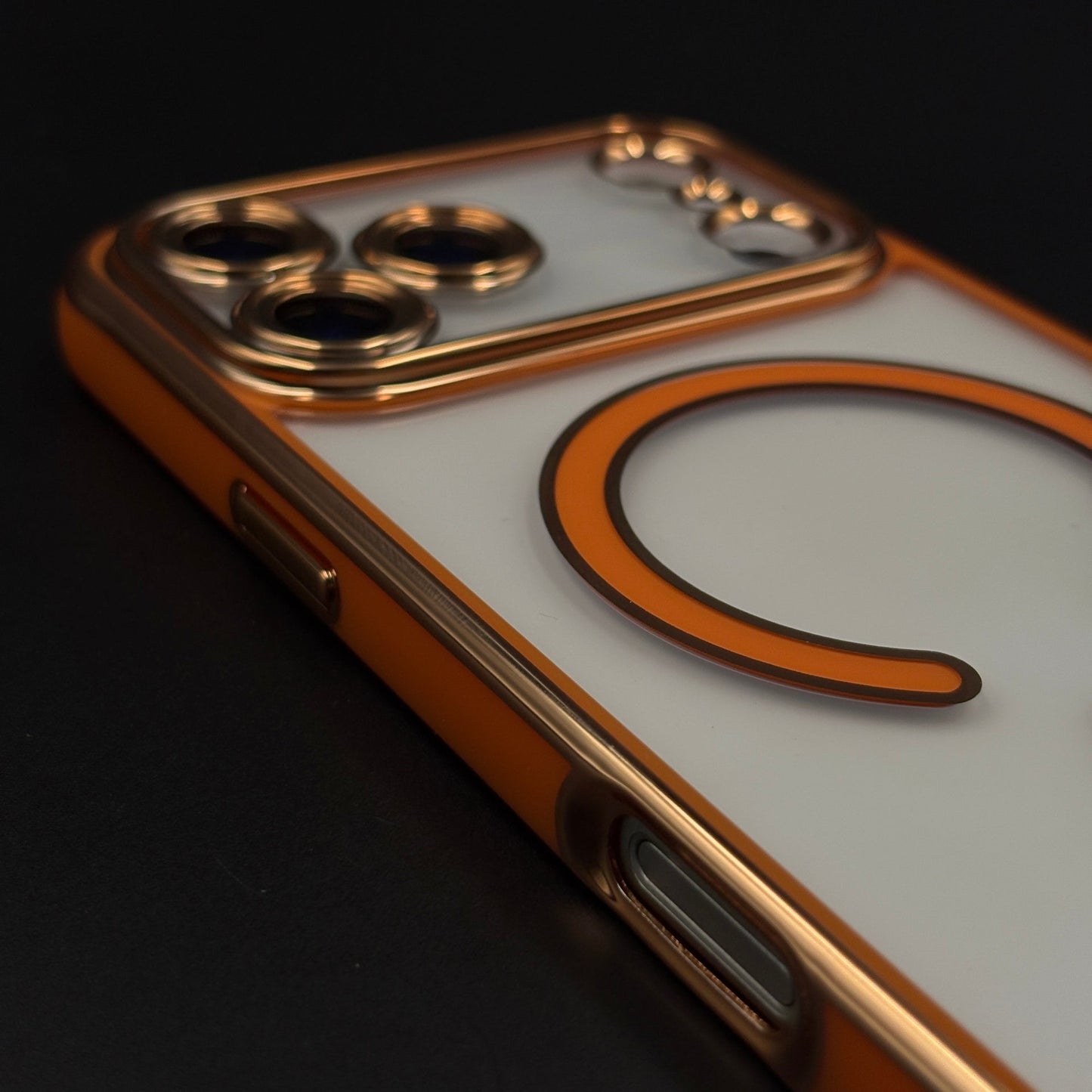 Gold Chrome MagSafe Clear Case with Camera Lens Kit for iPhone 17 Series