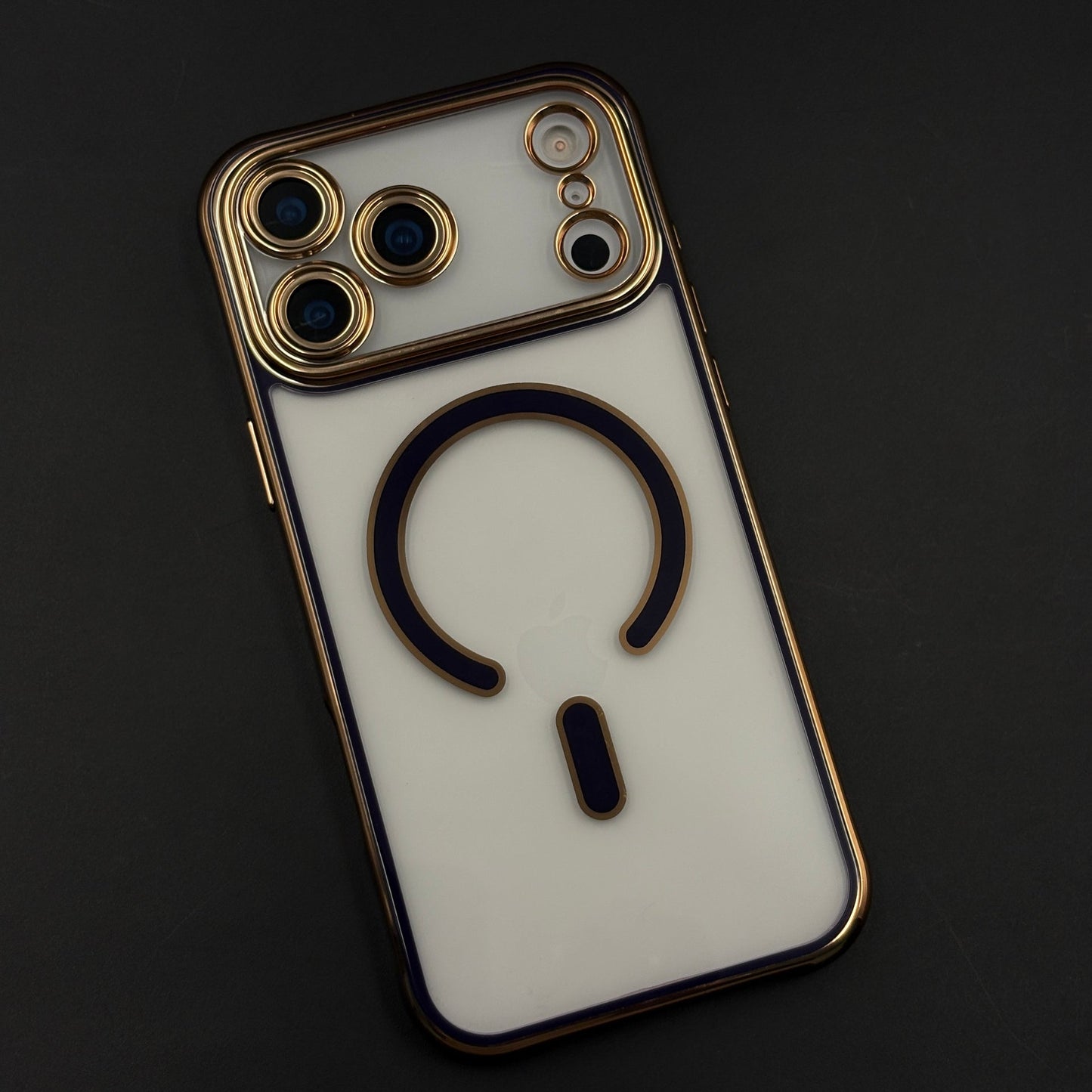 Gold Chrome MagSafe Clear Case with Camera Lens Kit for iPhone 17 Series