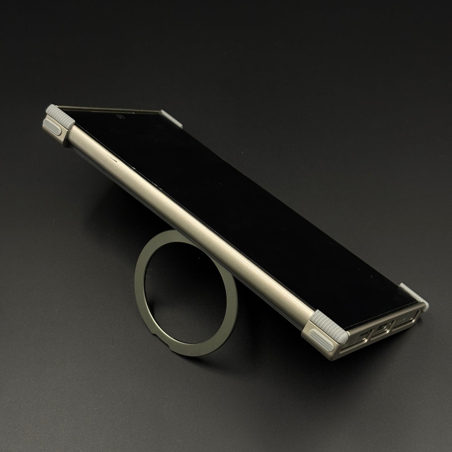 Bronze Carbon Terra Metal Frame Case for Samsung Galaxy S24 Ultra | MagSafe Compatible with Phone Stand | Rugged Style Protection