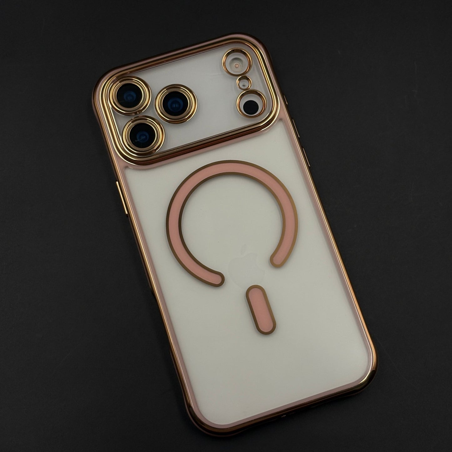 Gold Chrome MagSafe Clear Case with Camera Lens Kit for iPhone 17 Series