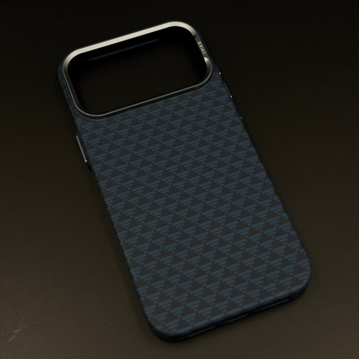Blue Geometric Slim Mobile Case Cover for iPhone 17 Series | Rare Aramid Texture Finish | Real Carbon Fibre Feel | Hidden MagSafe