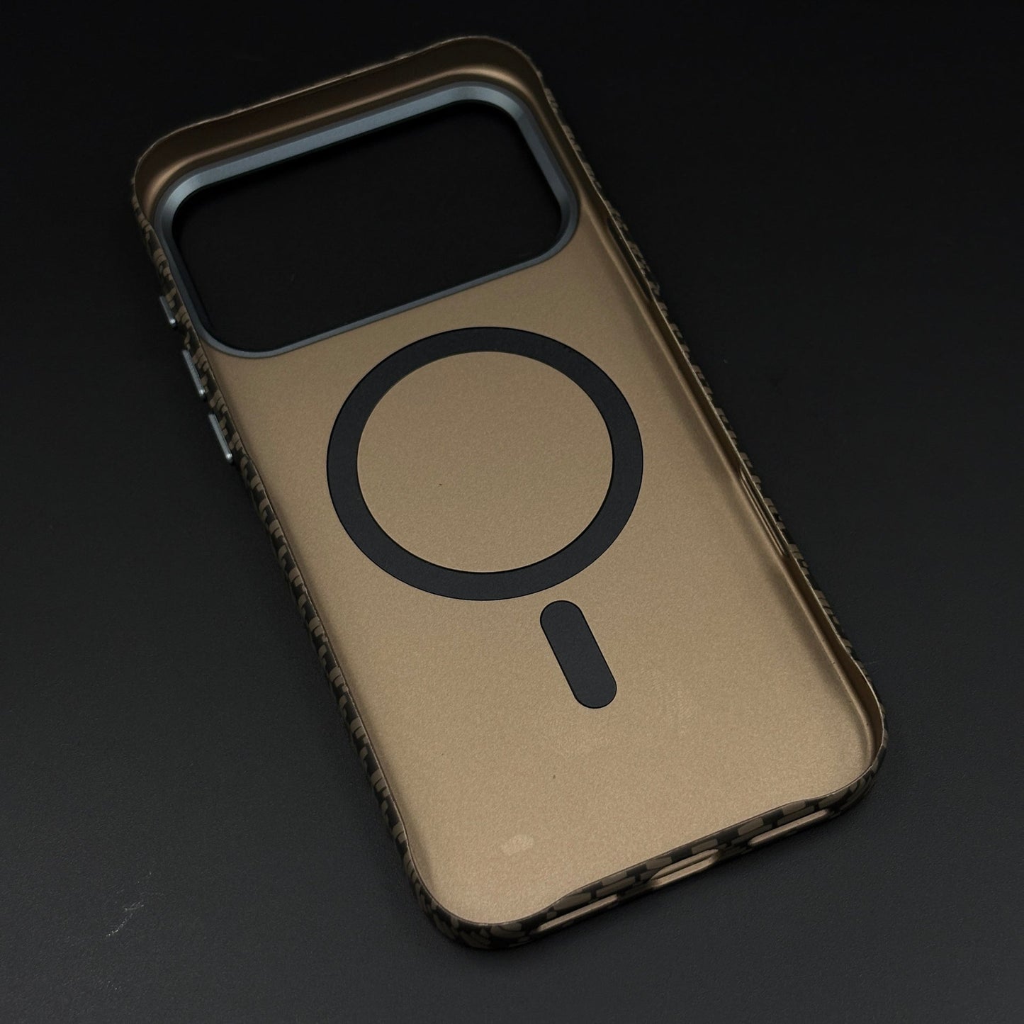 Brown Geometric Slim Mobile Case Cover for iPhone 17 Series | Rare Aramid Texture Finish | Real Carbon Fibre Feel | Hidden MagSafe