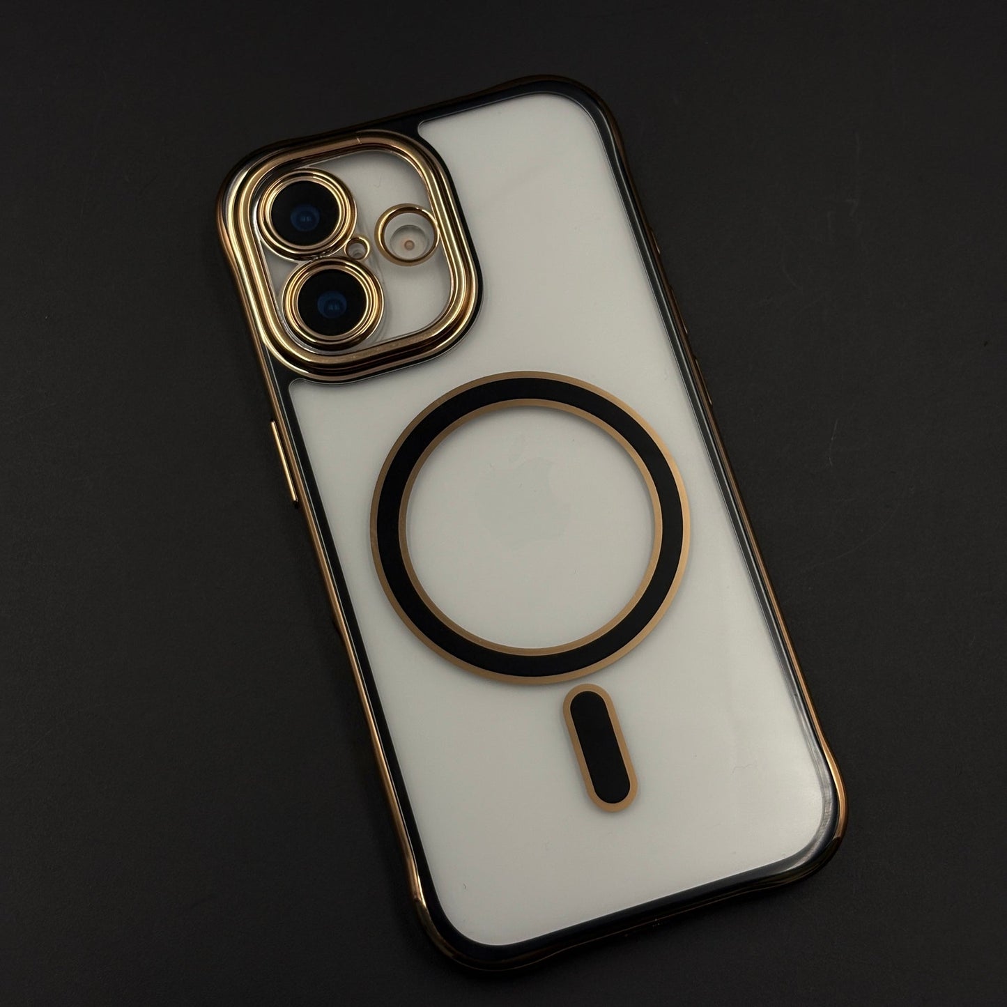 Gold Chrome MagSafe Clear Case with Camera Lens Kit for iPhone 17