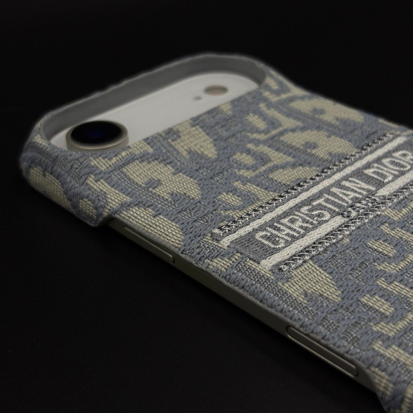 Embroidered Designer Fabric CD Case for iPhone 17 Air | Sophisticated Slim Cover