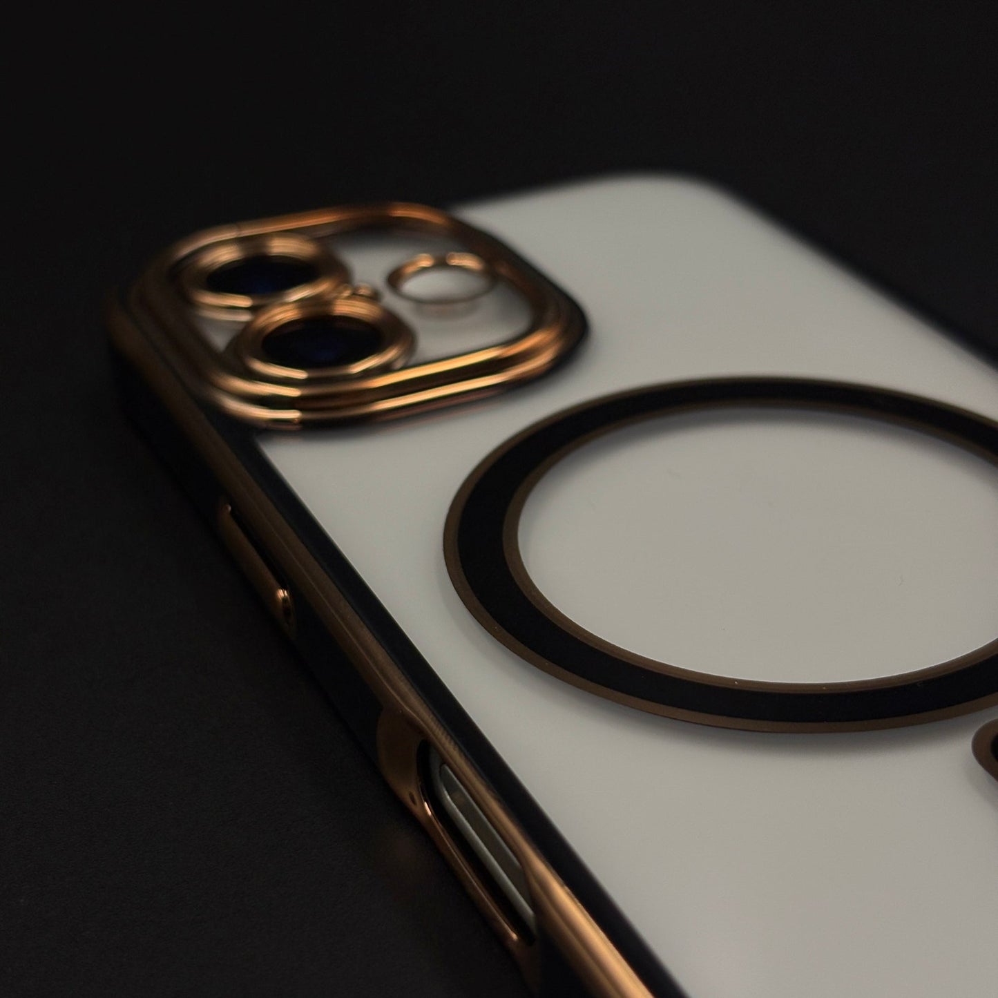Gold Chrome MagSafe Clear Case with Camera Lens Kit for iPhone 17