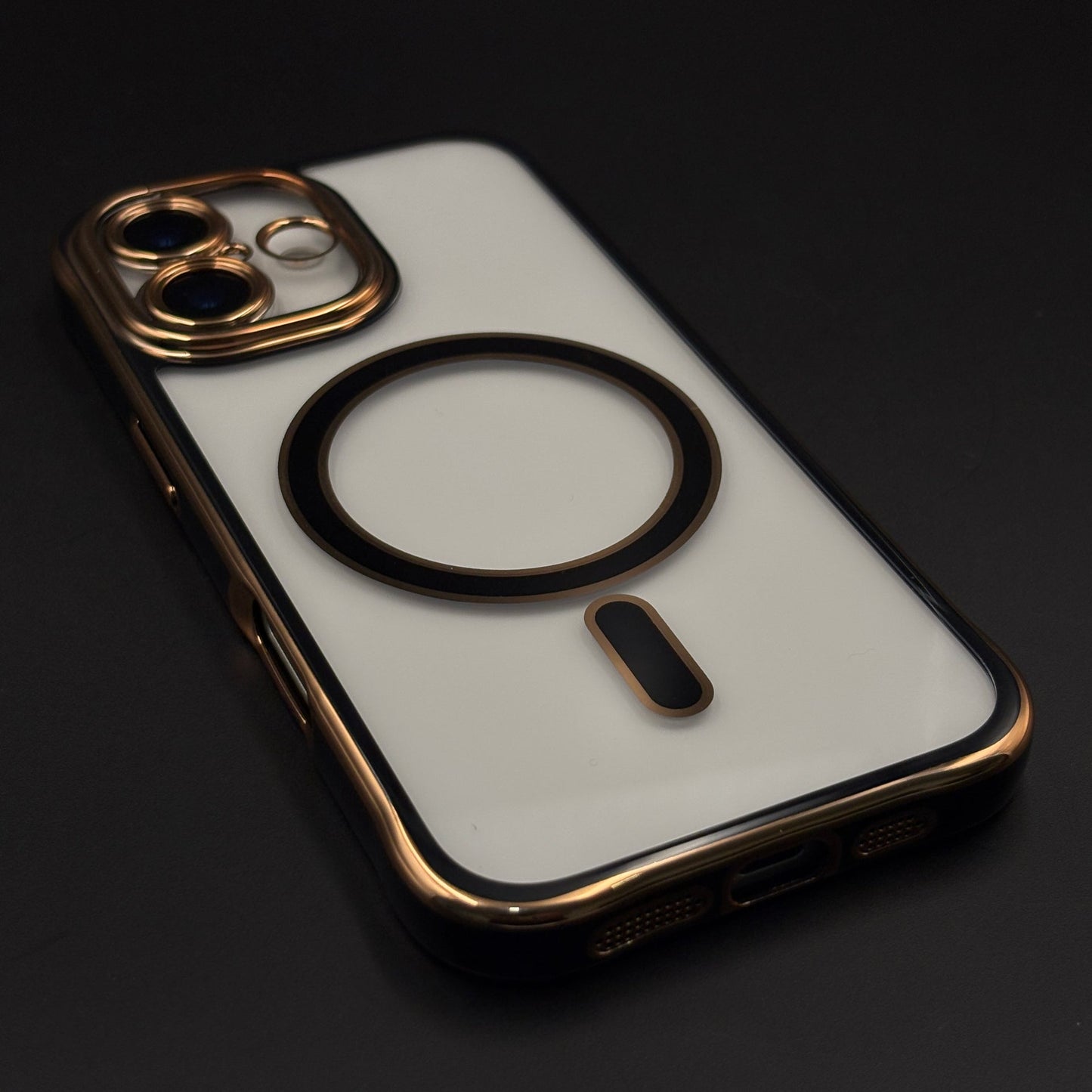 Gold Chrome MagSafe Clear Case with Camera Lens Kit for iPhone 17