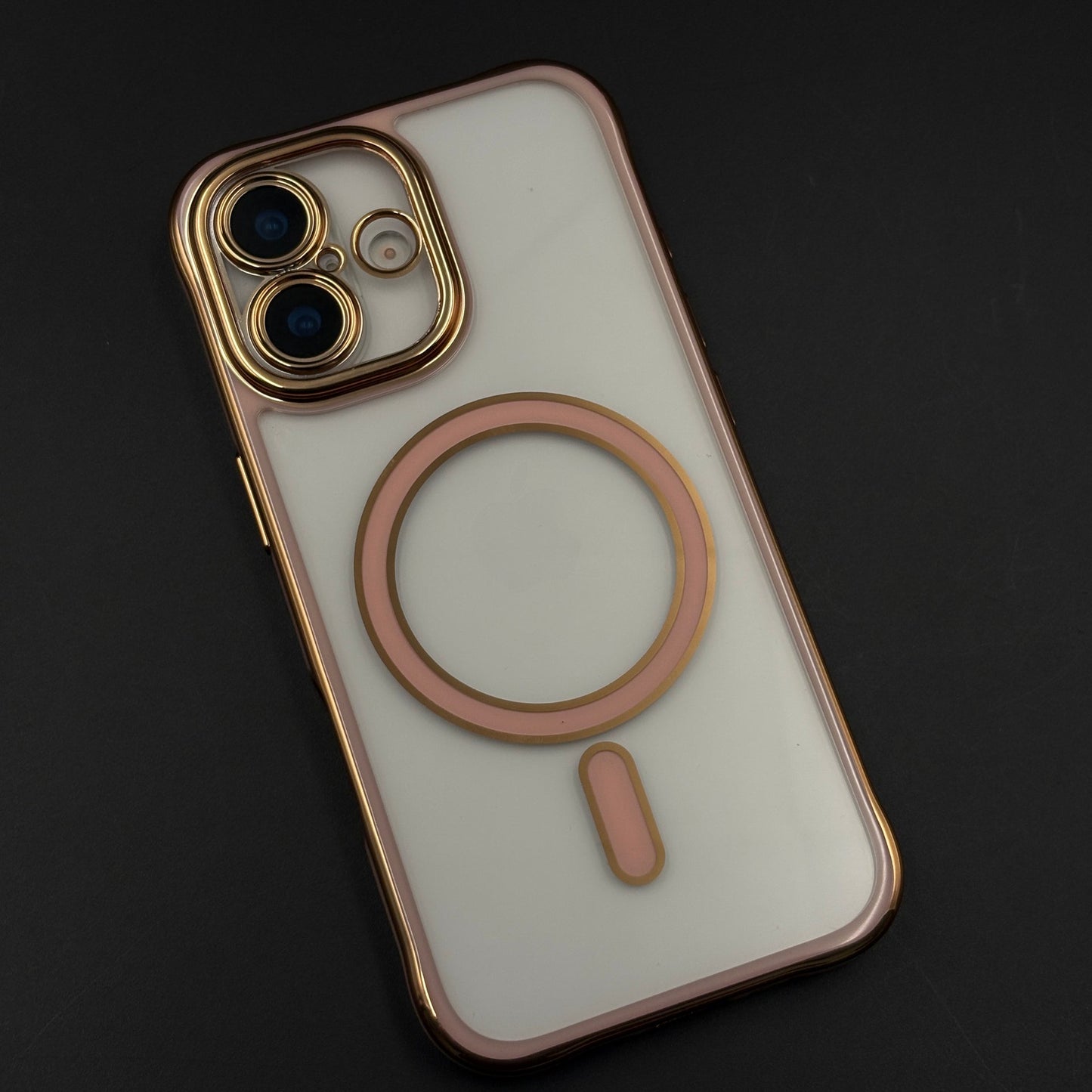Gold Chrome MagSafe Clear Case with Camera Lens Kit for iPhone 17