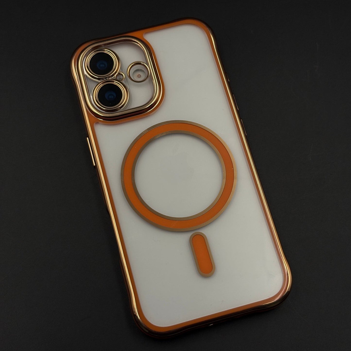 Gold Chrome MagSafe Clear Case with Camera Lens Kit for iPhone 17