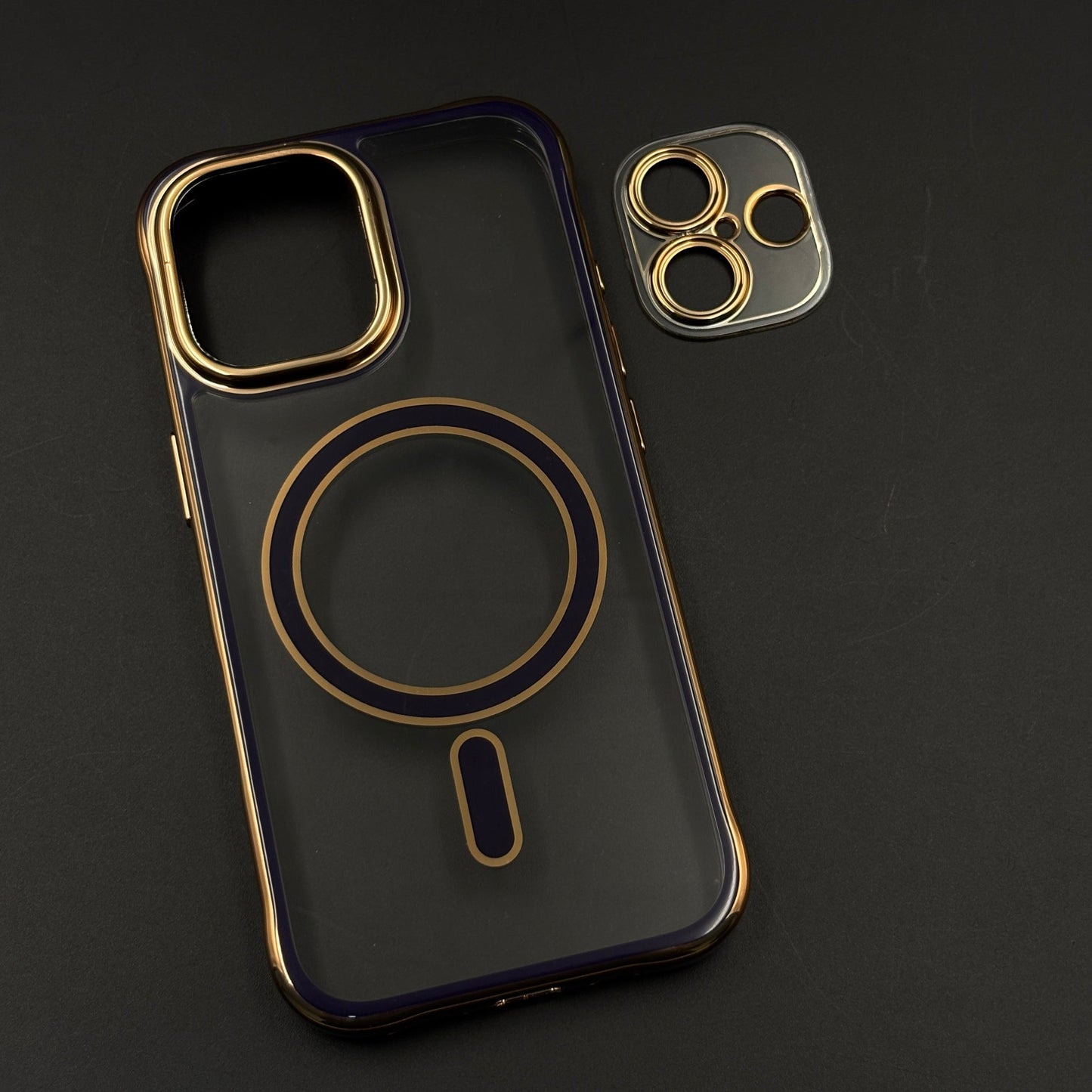 Gold Chrome MagSafe Clear Case with Camera Lens Kit for iPhone 17