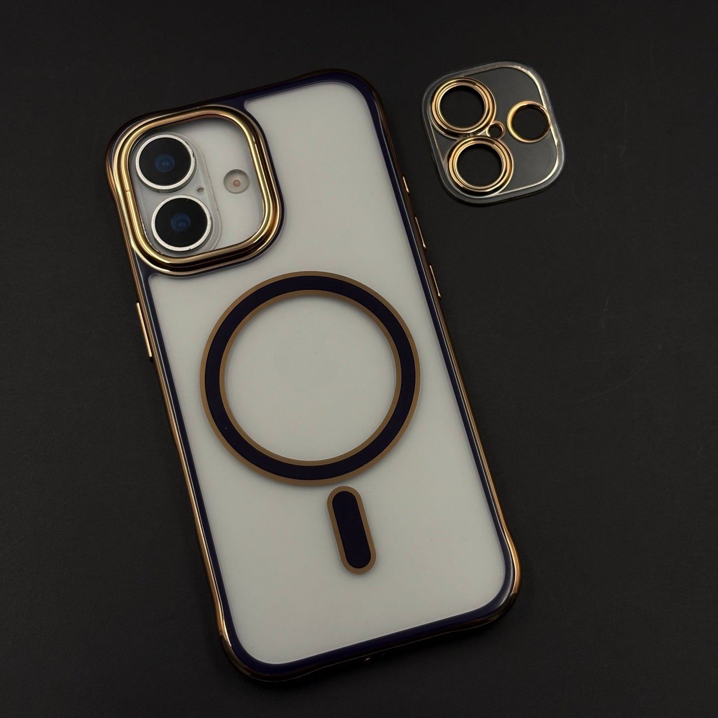 Gold Chrome MagSafe Clear Case with Camera Lens Kit for iPhone 17