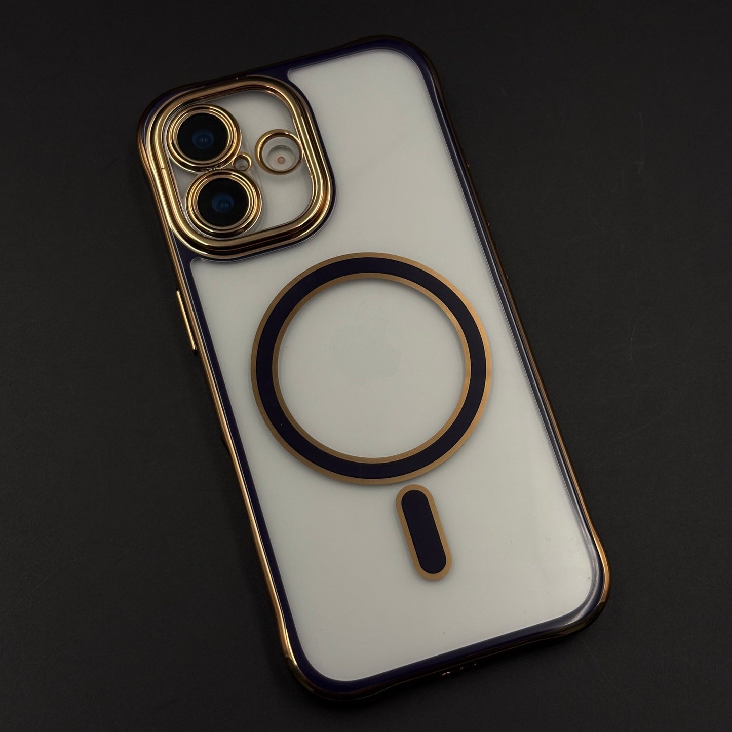 Gold Chrome MagSafe Clear Case with Camera Lens Kit for iPhone 17