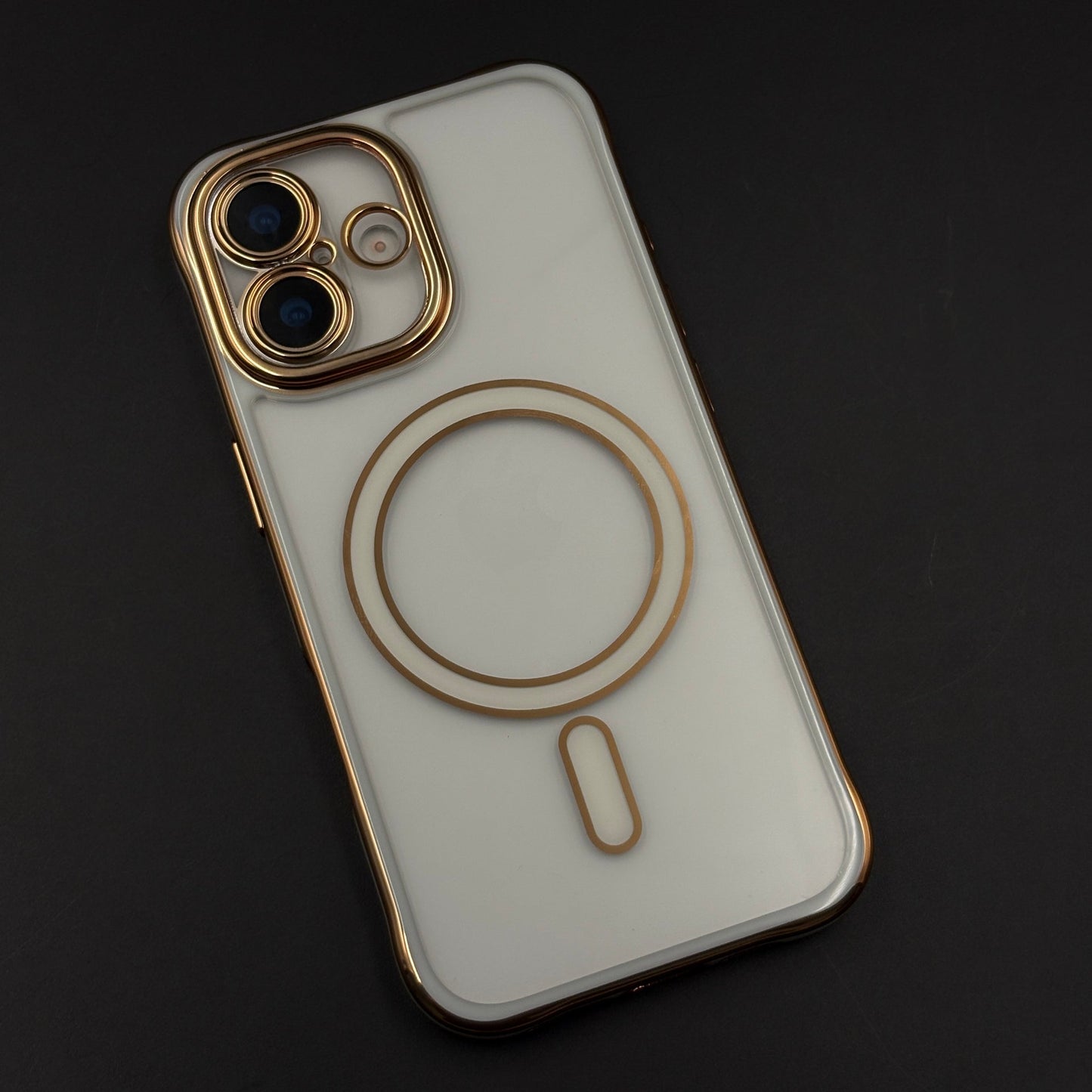Gold Chrome MagSafe Clear Case with Camera Lens Kit for iPhone 17