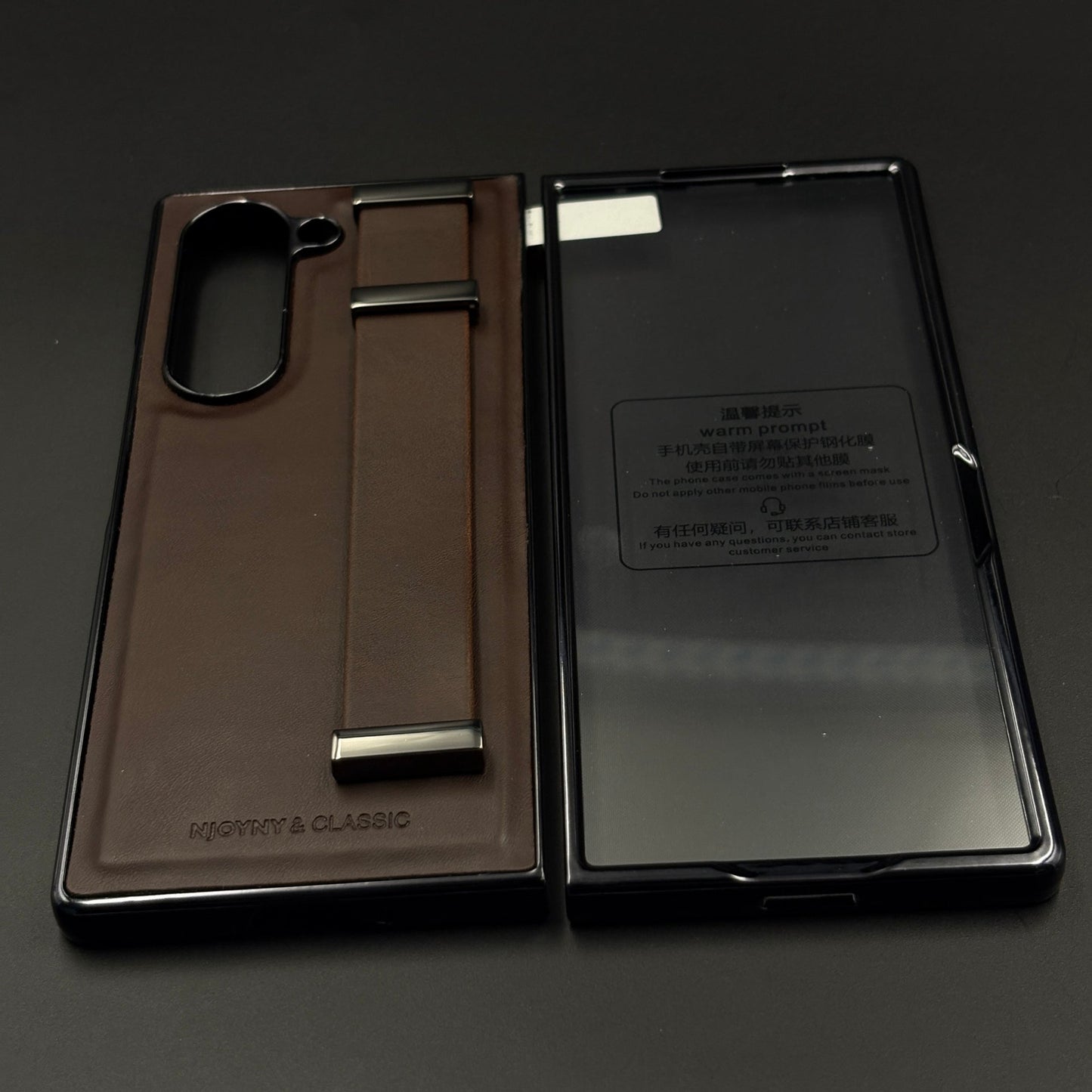 Belt Grip Holder Leather Case with Front Screen Protector for Samsung Galaxy Z Fold 6